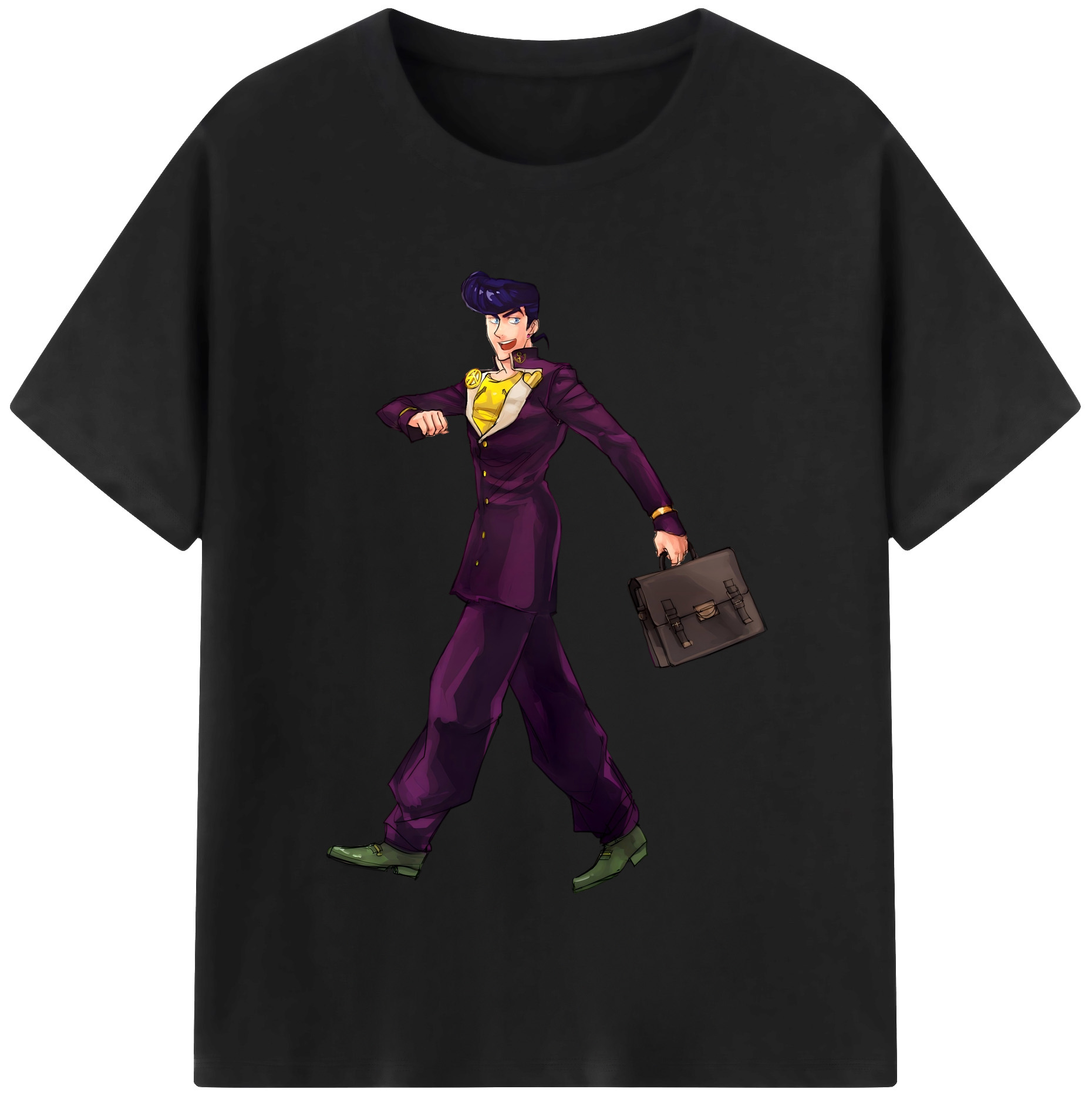 （画像用） ジョジョの奇妙な冒険 ひがしかた じょうすけ JoJo's Bizarre Adventure Higashikata Josuke レディースカジュアルプリントTシャツ（綿100％）