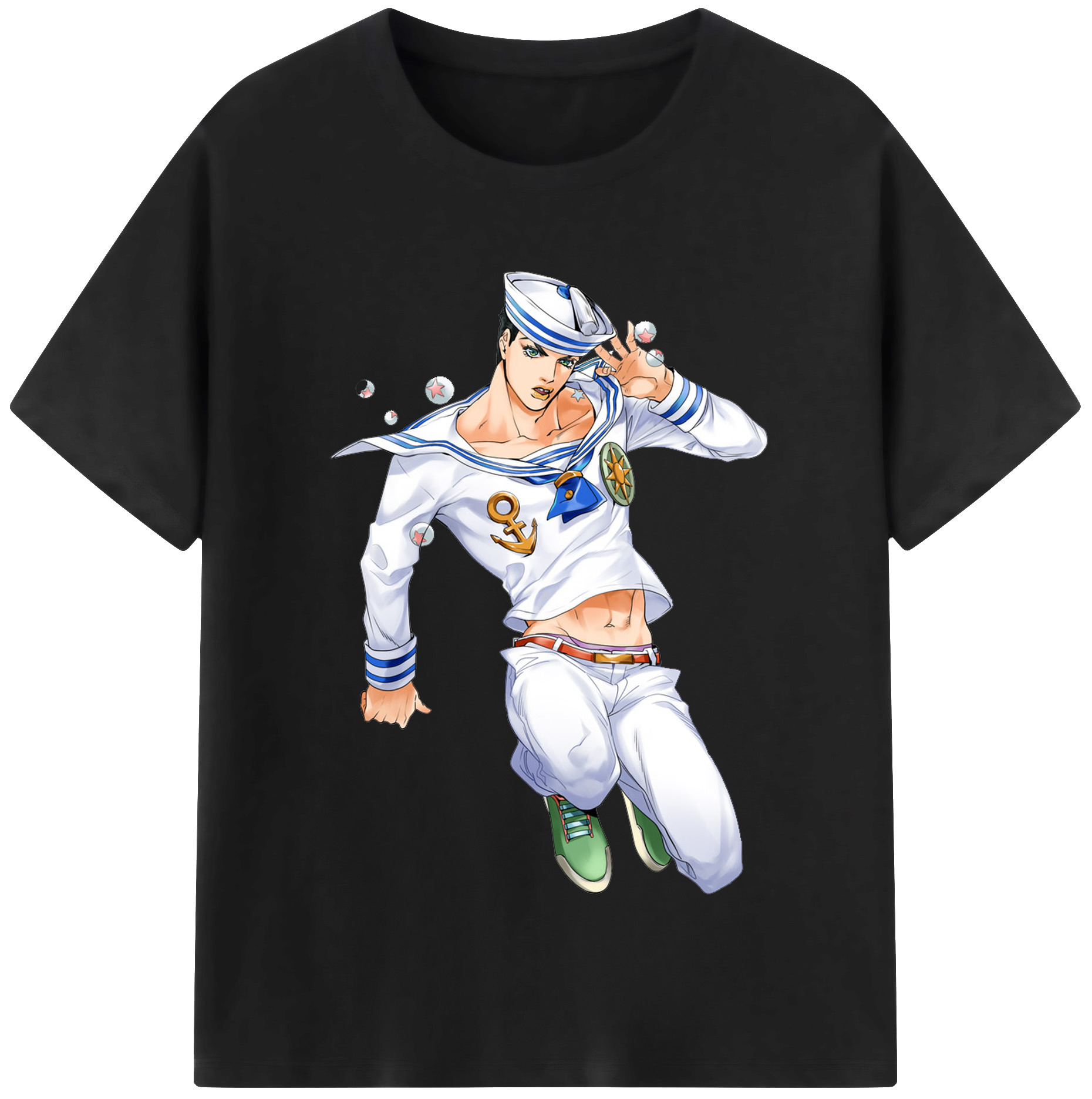 （画像用） ジョジョの奇妙な冒険 東方定助 JoJo's Bizarre Adventure Higashikata Josuke レディースカジュアルプリントTシャツ（綿100％）