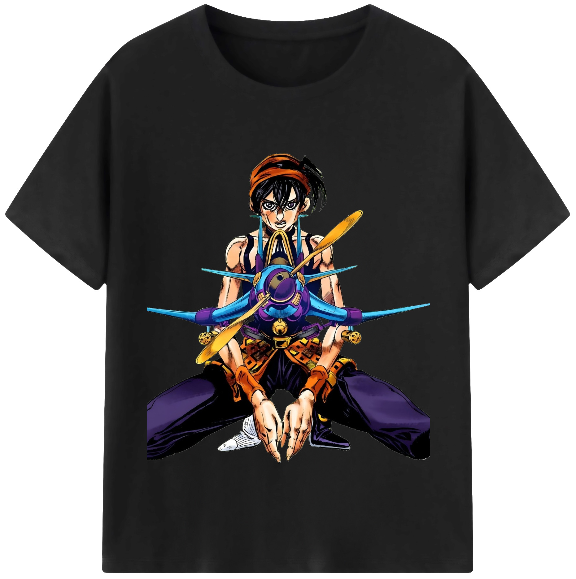 （画像用） ジョジョの奇妙な冒険 ナランチャ?ギルガ JoJo's Bizarre Adventure Narancia Ghirga レディースカジュアルプリントTシャツ（綿100％）