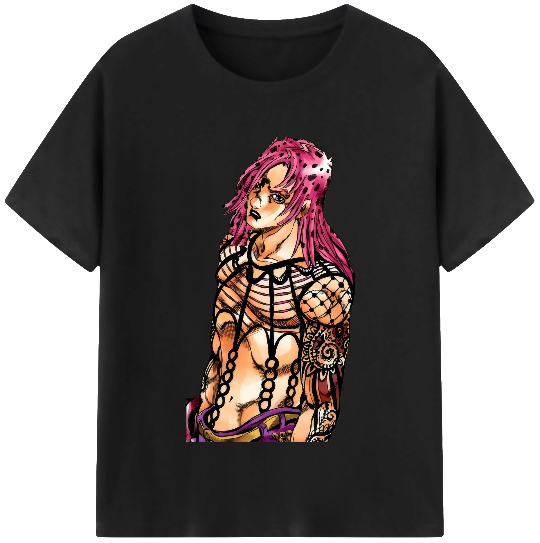 （画像用） ジョジョの奇妙な冒険 ビネガー?ドッピオ JoJo's Bizarre Adventure Vinegar Doppio レディースカジュアルプリントTシャツ（綿100％）