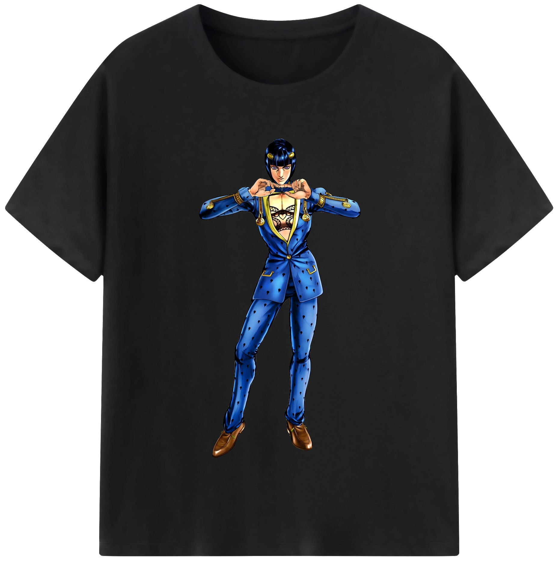 （画像用） ジョジョの奇妙な冒険 ブローノ?ブチャラティ JoJo's Bizarre Adventure Bruno Bucciarati レディースカジュアルプリントTシャツ（綿100％）