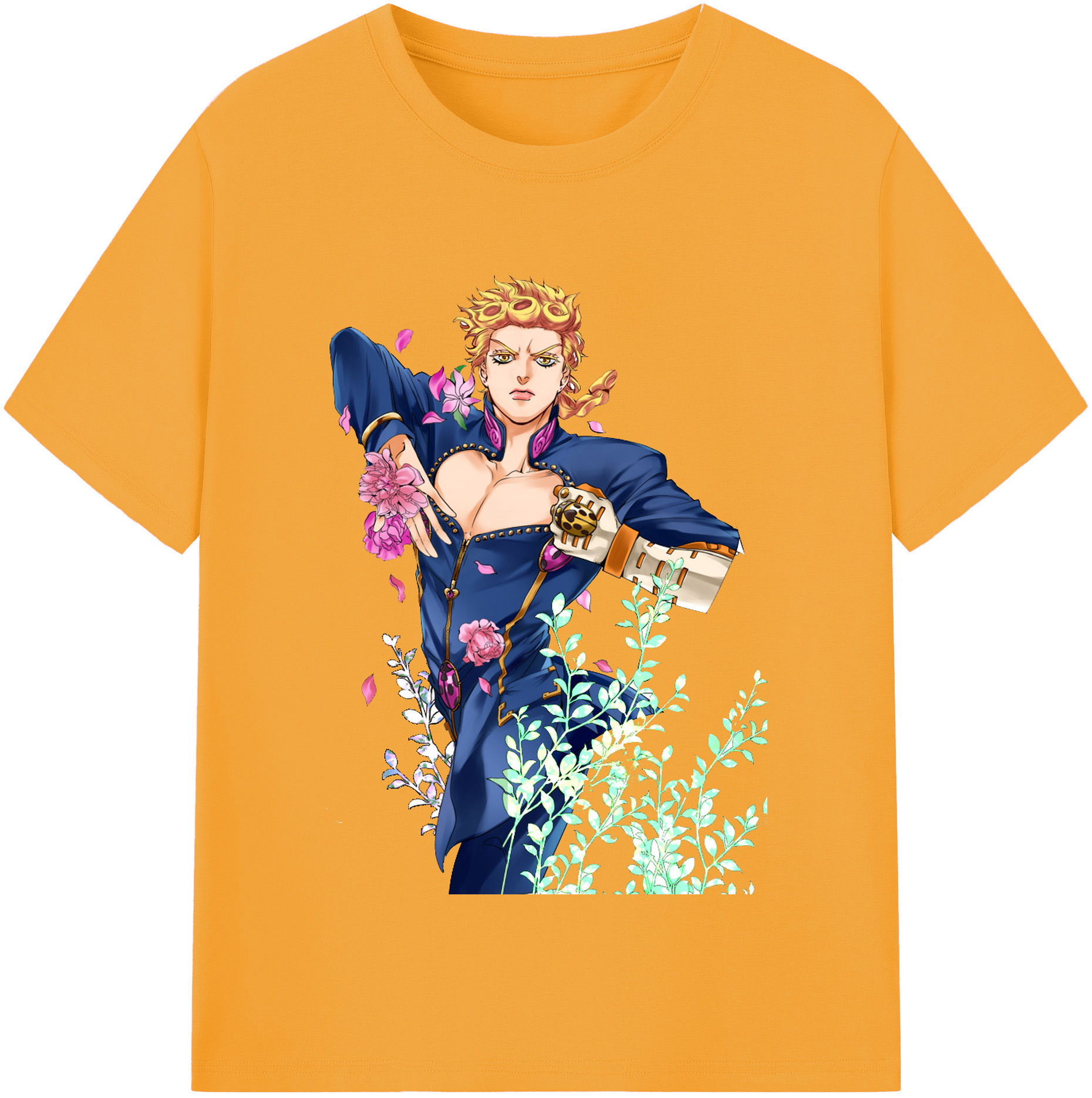 （画像用） ジョジョの奇妙な冒険 ジョルノ?ジョバァーナ JoJo's Bizarre Adventure Giorno Giovanna レディースカジュアルプリントTシャツ（綿100％）