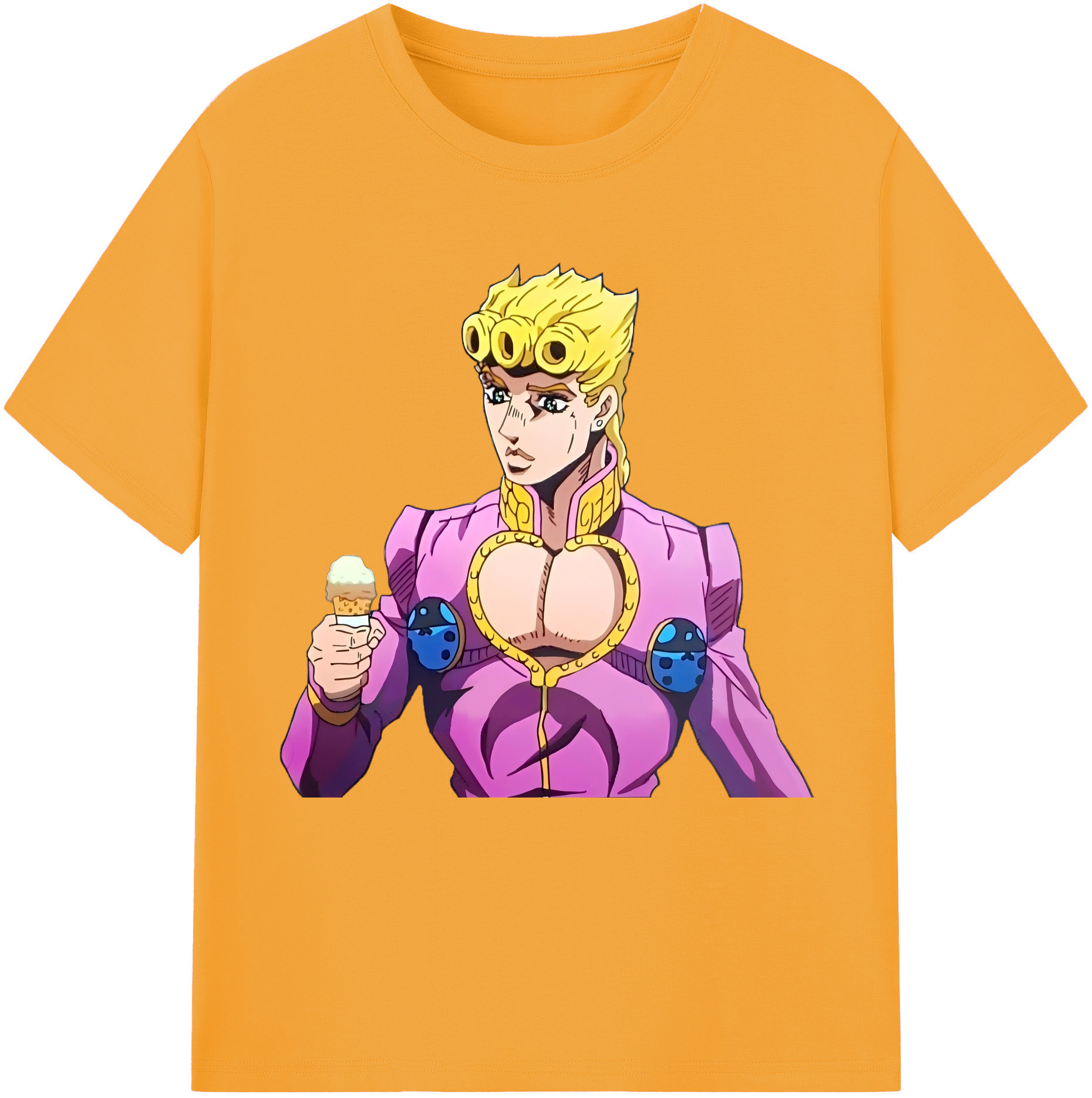 （画像用） ジョジョの奇妙な冒険 ジョルノ?ジョバァーナ JoJo's Bizarre Adventure Giorno Giovanna レディースカジュアルプリントTシャツ（綿100％）