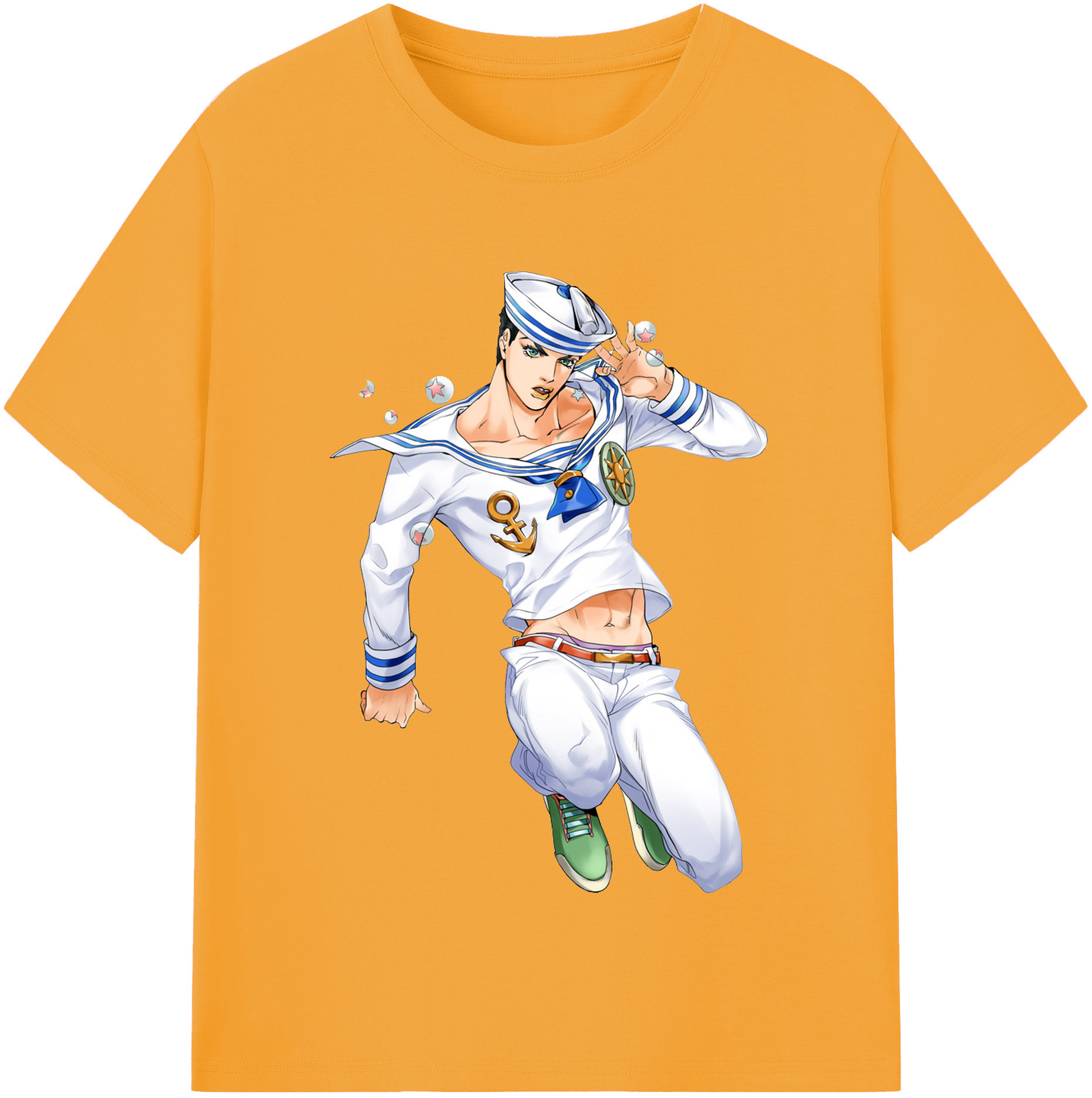 （画像用） ジョジョの奇妙な冒険 東方定助 JoJo's Bizarre Adventure Higashikata Josuke レディースカジュアルプリントTシャツ（綿100％）