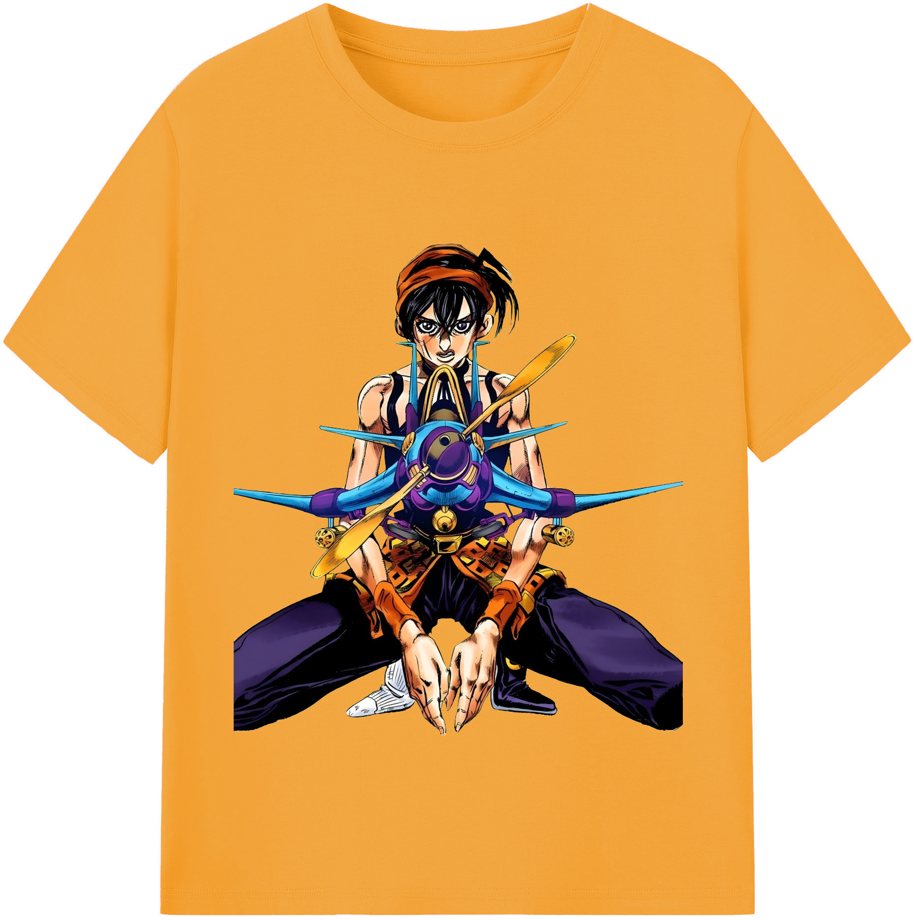 （画像用） ジョジョの奇妙な冒険 ナランチャ?ギルガ JoJo's Bizarre Adventure Narancia Ghirga レディースカジュアルプリントTシャツ（綿100％）