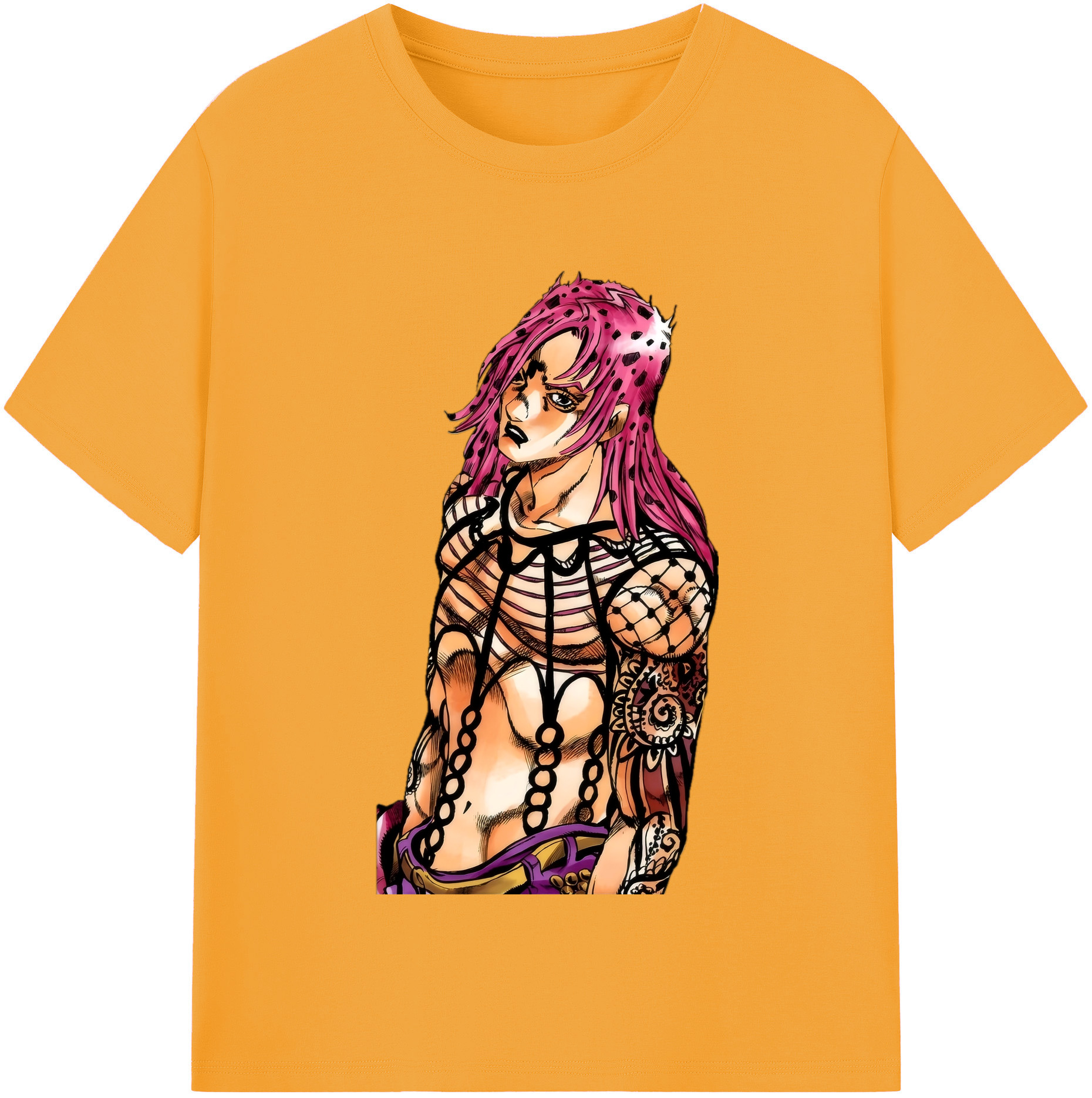 （画像用） ジョジョの奇妙な冒険 ビネガー?ドッピオ JoJo's Bizarre Adventure Vinegar Doppio レディースカジュアルプリントTシャツ（綿100％）
