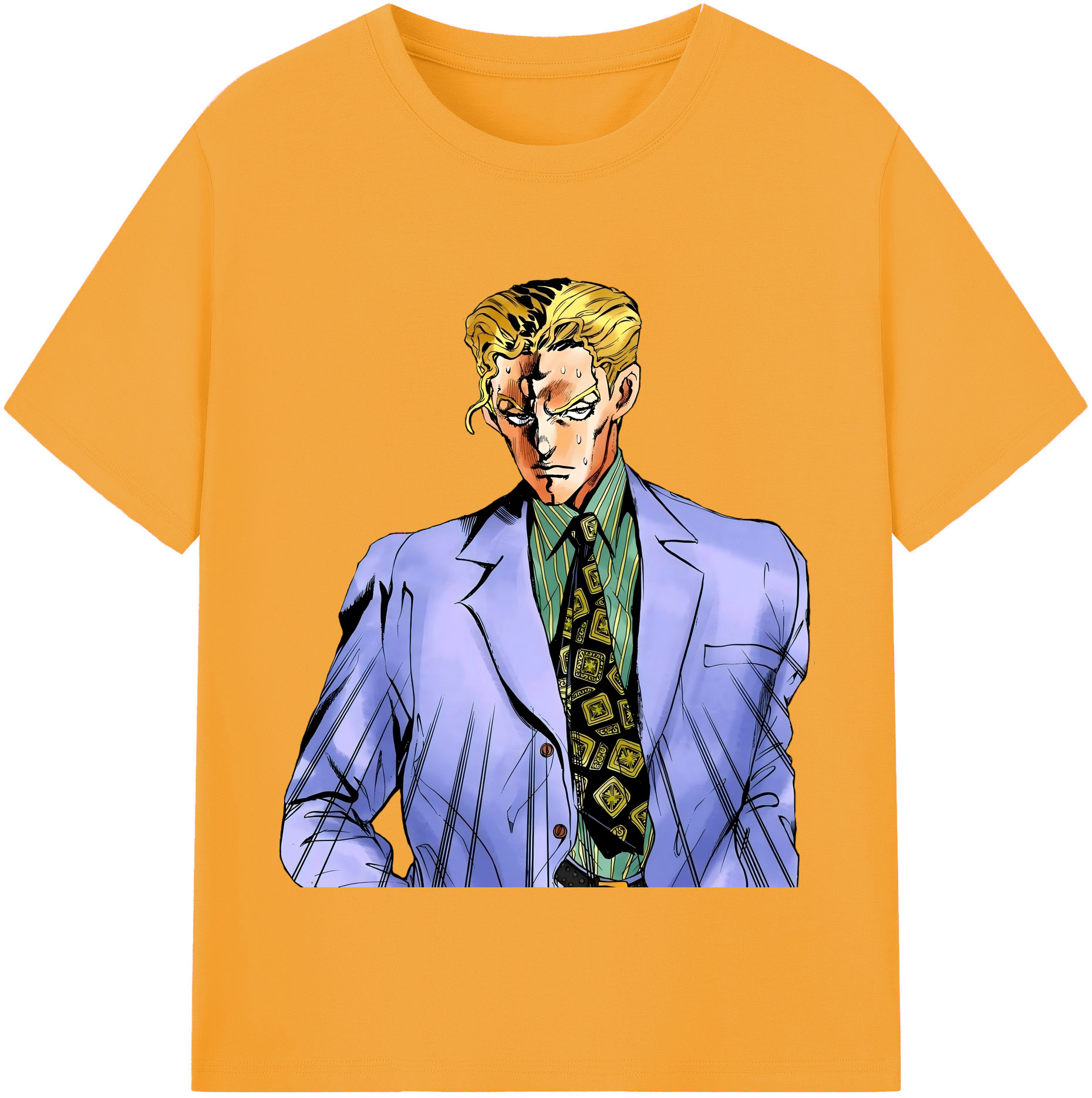 （画像用） ジョジョの奇妙な冒険 きら よしかげ JoJo's Bizarre Adventure Kira Yoshikage レディースカジュアルプリントTシャツ（綿100％）