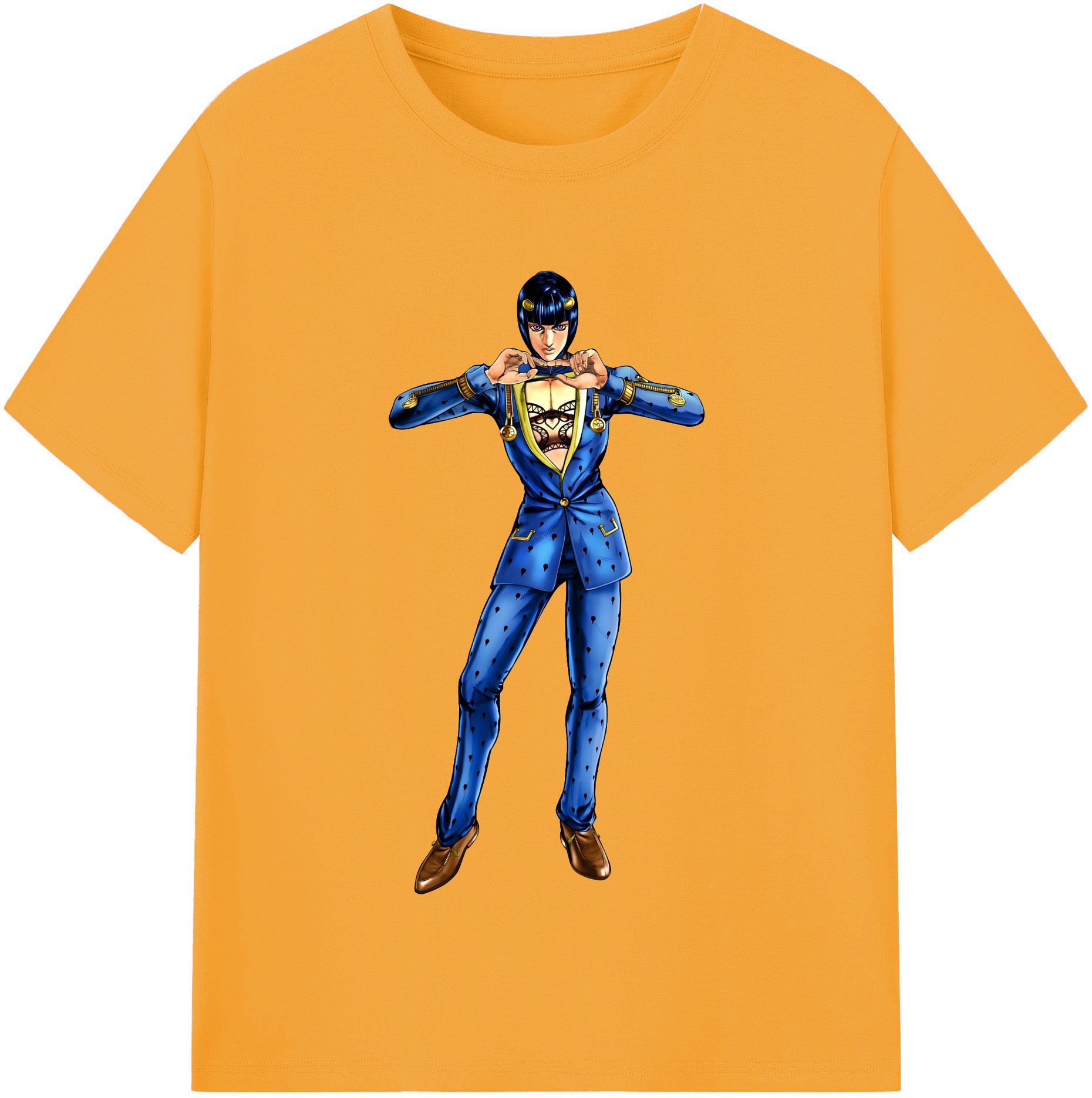 （画像用） ジョジョの奇妙な冒険 ブローノ?ブチャラティ JoJo's Bizarre Adventure Bruno Bucciarati レディースカジュアルプリントTシャツ（綿100％）