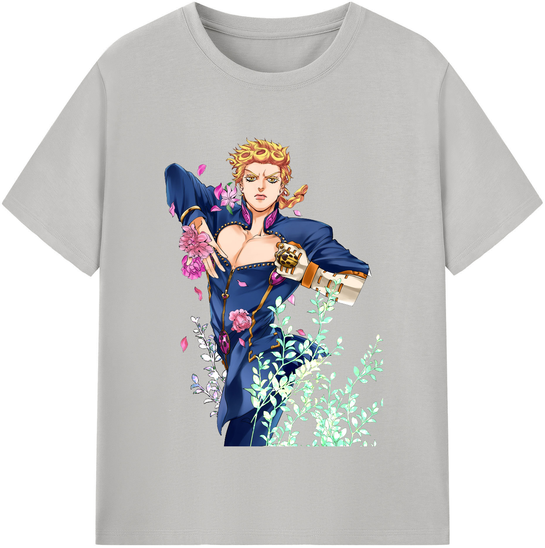 （画像用） ジョジョの奇妙な冒険 ジョルノ?ジョバァーナ JoJo's Bizarre Adventure Giorno Giovanna レディースカジュアルプリントTシャツ（綿100％）