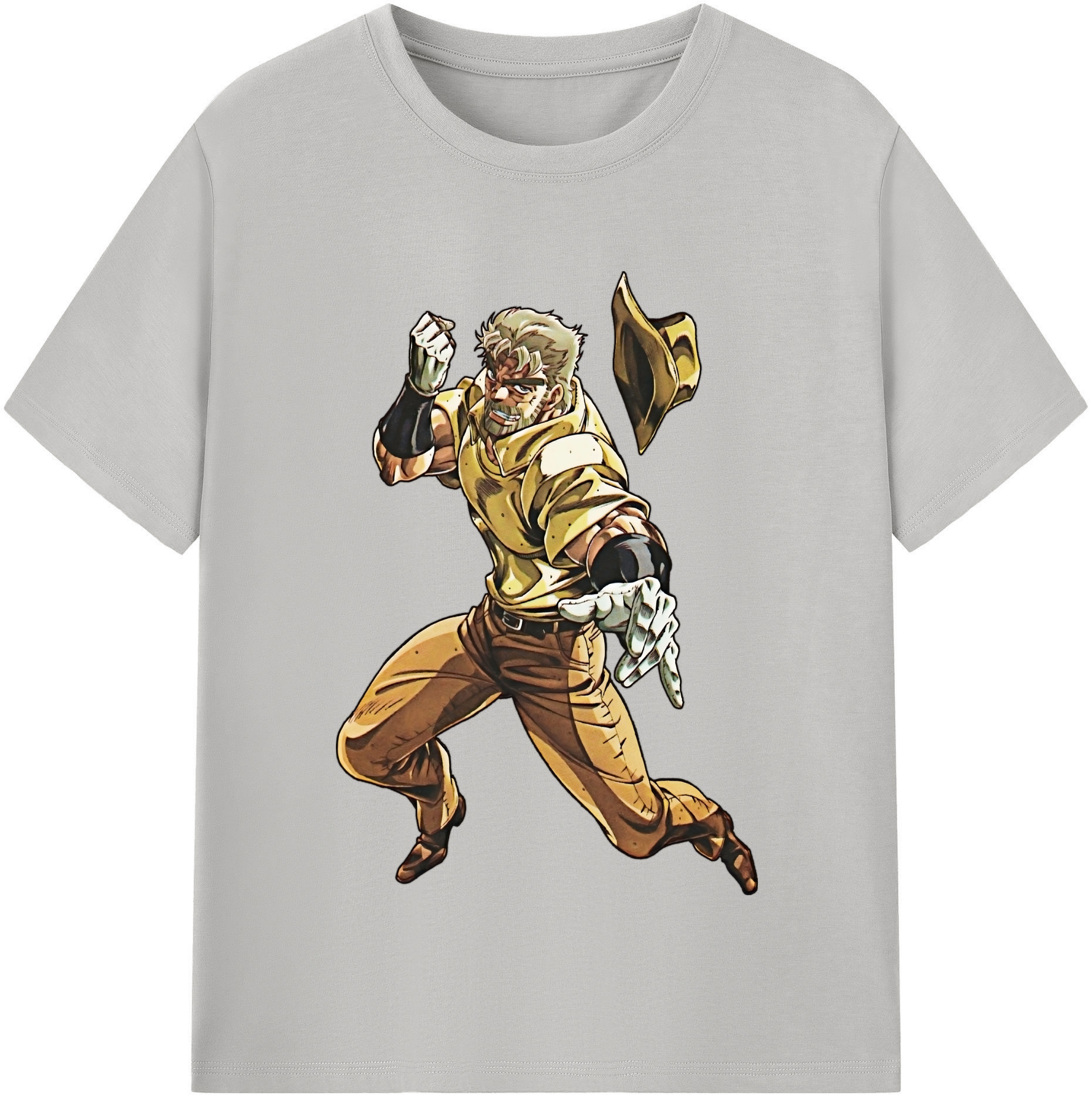 （画像用） ジョジョの奇妙な冒険 ジョセフ?ジョースター JoJo's Bizarre Adventure Joseph Joestar レディースカジュアルプリントTシャツ（綿100％）