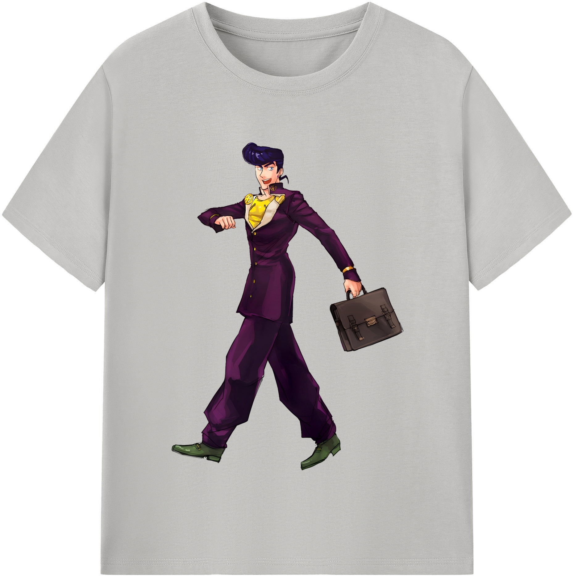 （画像用） ジョジョの奇妙な冒険 ひがしかた じょうすけ JoJo's Bizarre Adventure Higashikata Josuke レディースカジュアルプリントTシャツ（綿100％）