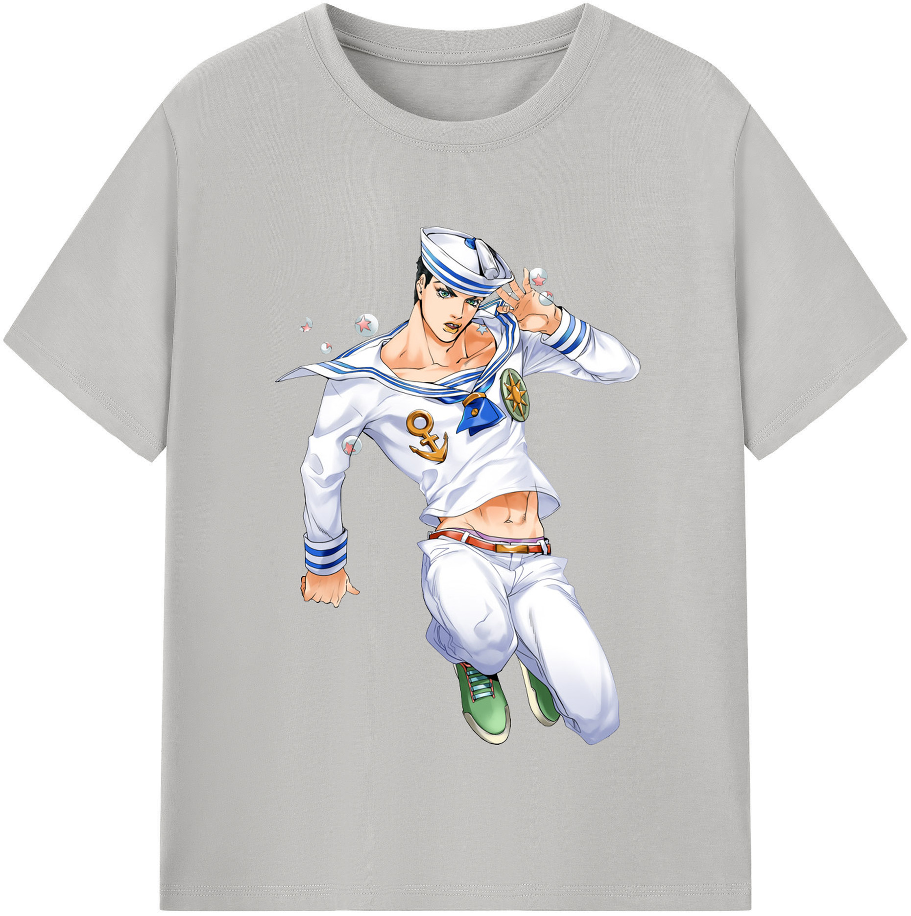 （画像用） ジョジョの奇妙な冒険 東方定助 JoJo's Bizarre Adventure Higashikata Josuke レディースカジュアルプリントTシャツ（綿100％）