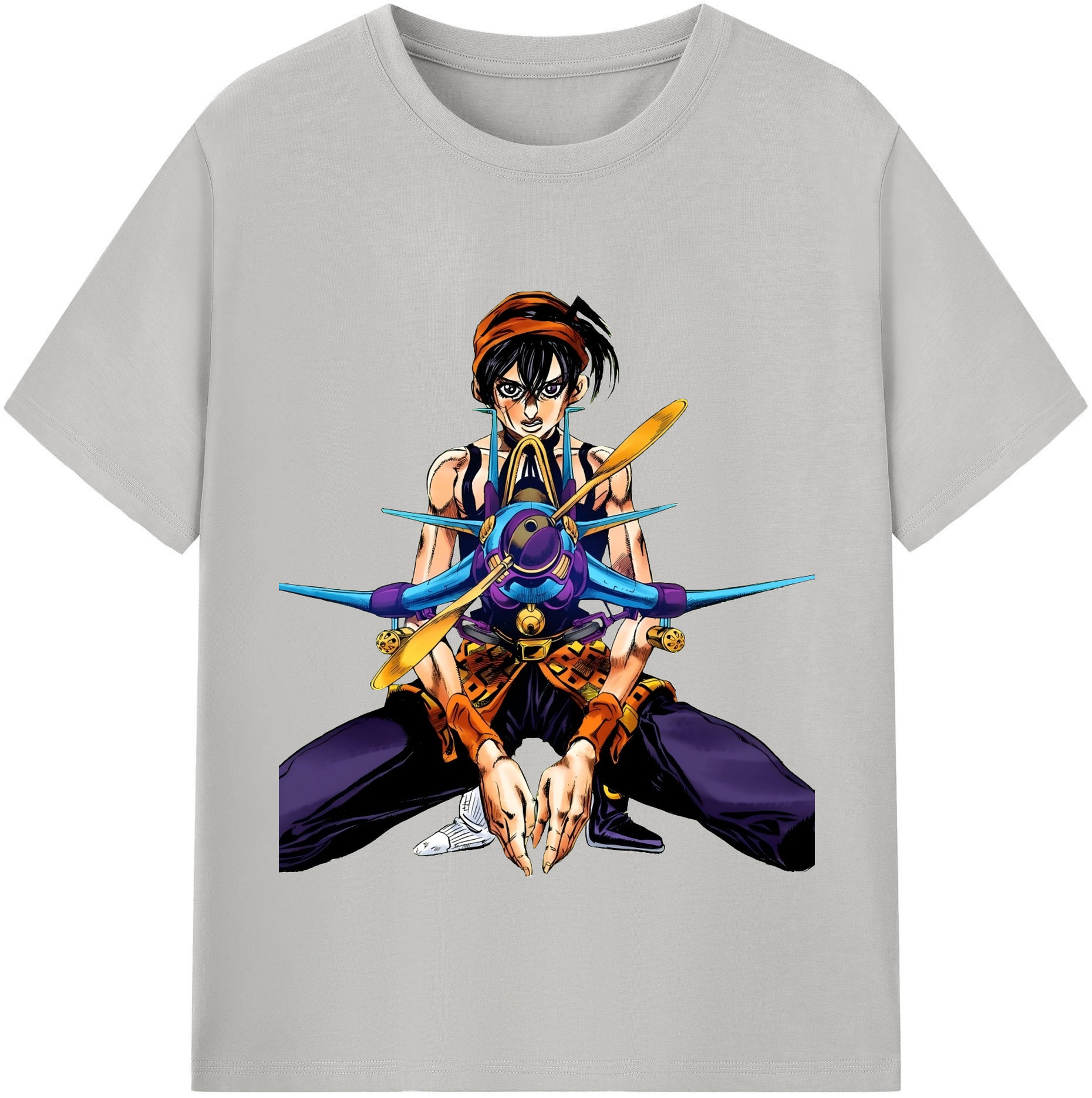 （画像用） ジョジョの奇妙な冒険 ナランチャ?ギルガ JoJo's Bizarre Adventure Narancia Ghirga レディースカジュアルプリントTシャツ（綿100％）