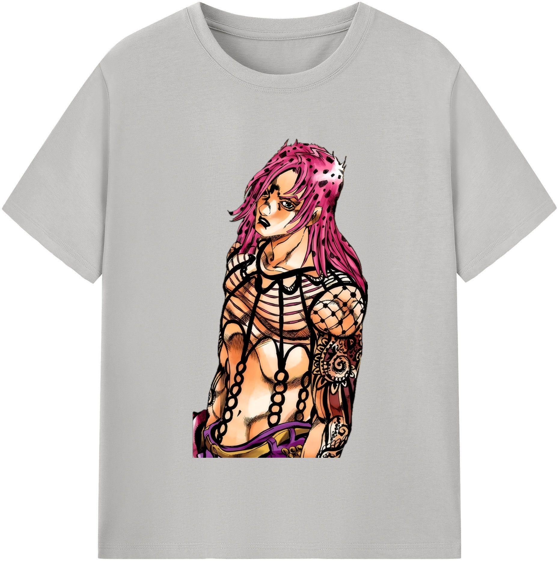 （画像用） ジョジョの奇妙な冒険 ビネガー?ドッピオ JoJo's Bizarre Adventure Vinegar Doppio レディースカジュアルプリントTシャツ（綿100％）