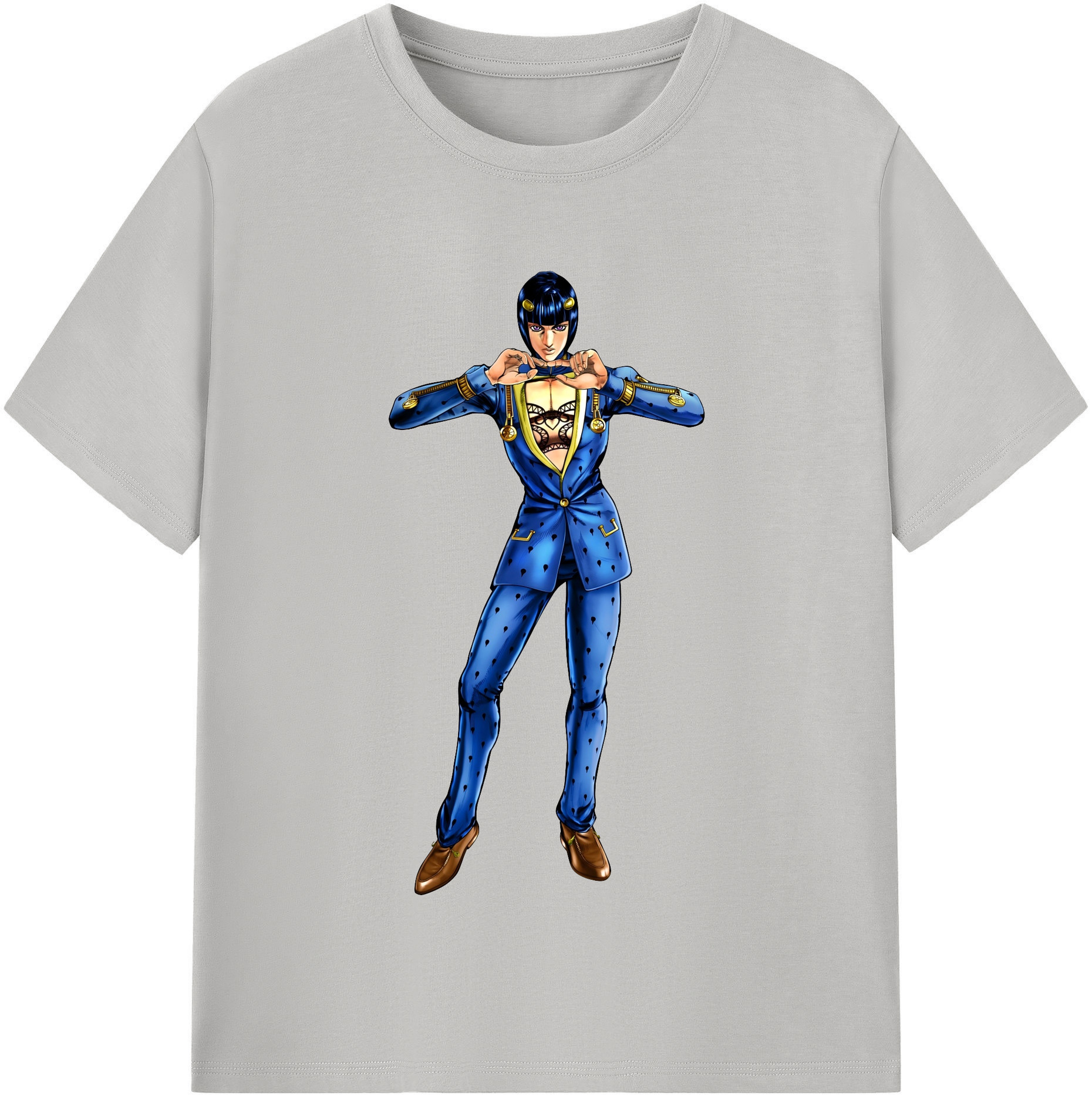 （画像用） ジョジョの奇妙な冒険 ブローノ?ブチャラティ JoJo's Bizarre Adventure Bruno Bucciarati レディースカジュアルプリントTシャツ（綿100％）