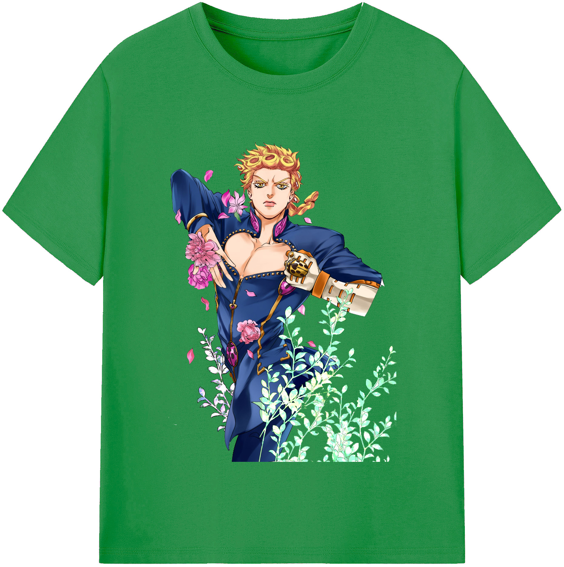 （画像用） ジョジョの奇妙な冒険 ジョルノ?ジョバァーナ JoJo's Bizarre Adventure Giorno Giovanna レディースカジュアルプリントTシャツ（綿100％）