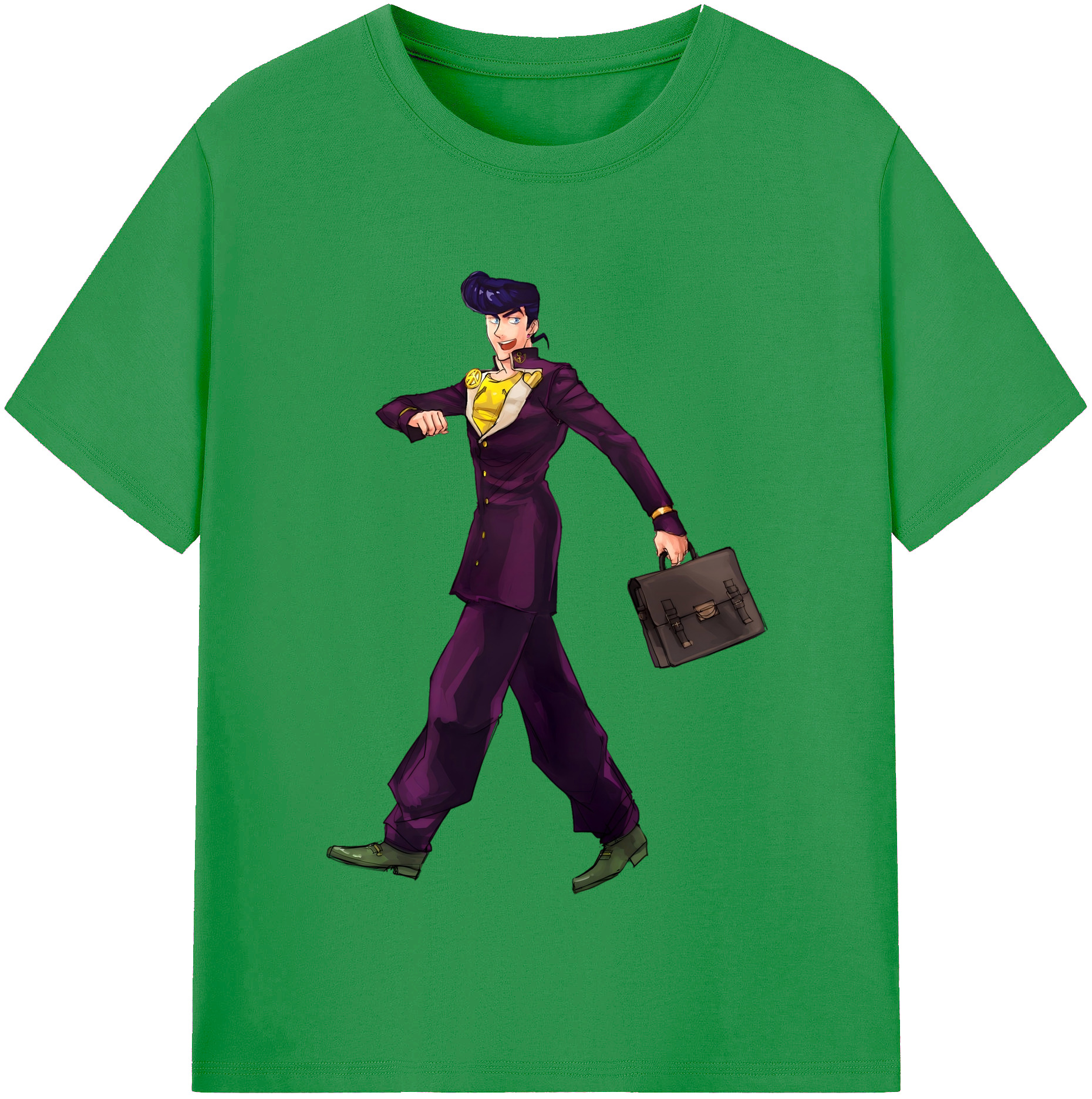 （画像用） ジョジョの奇妙な冒険 ひがしかた じょうすけ JoJo's Bizarre Adventure Higashikata Josuke レディースカジュアルプリントTシャツ（綿100％）