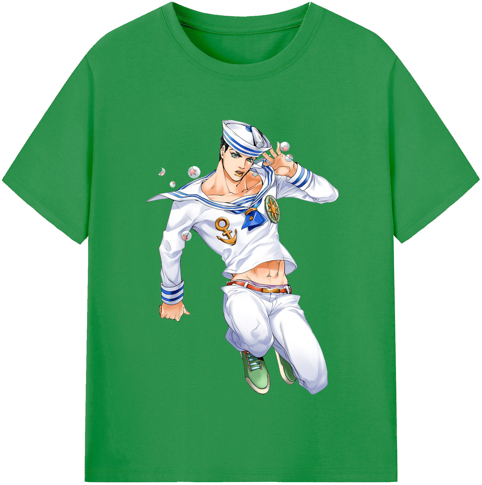 （画像用） ジョジョの奇妙な冒険 東方定助 JoJo's Bizarre Adventure Higashikata Josuke レディースカジュアルプリントTシャツ（綿100％）