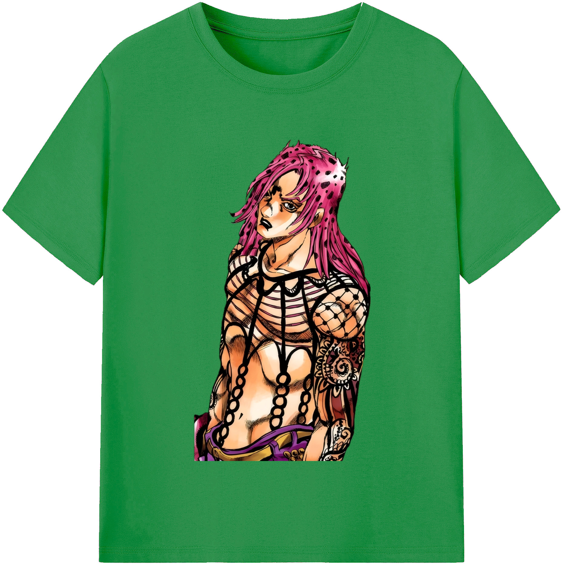 （画像用） ジョジョの奇妙な冒険 ビネガー?ドッピオ JoJo's Bizarre Adventure Vinegar Doppio レディースカジュアルプリントTシャツ（綿100％）
