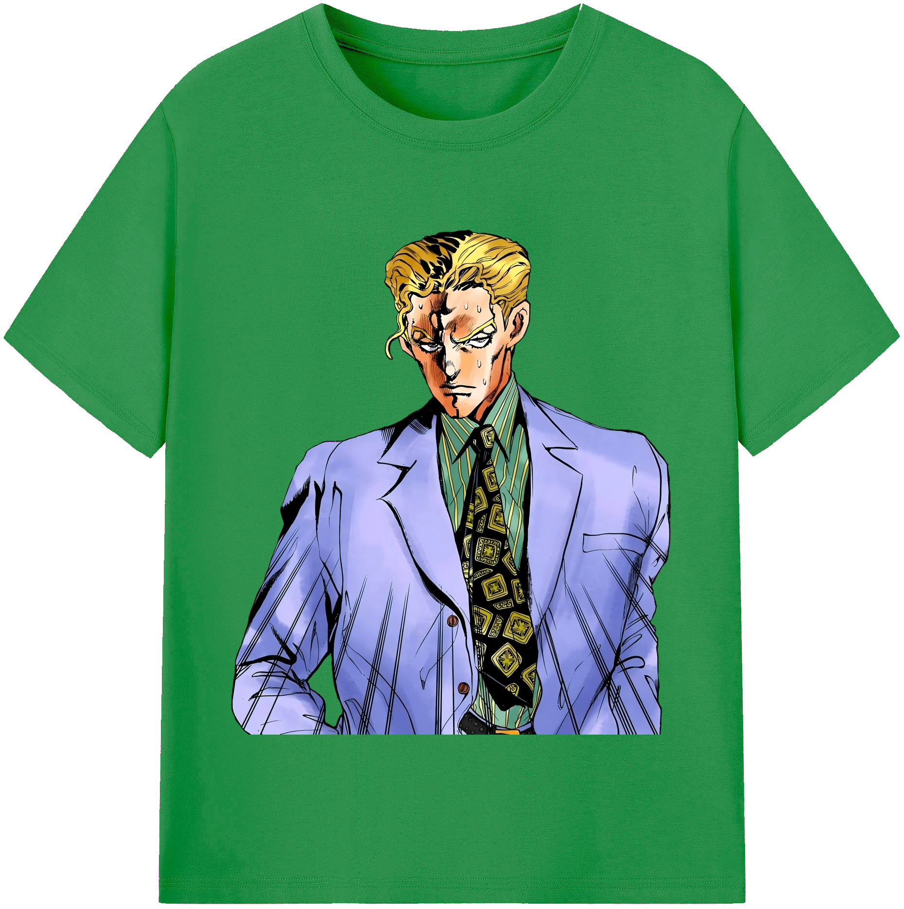 （画像用） ジョジョの奇妙な冒険 きら よしかげ JoJo's Bizarre Adventure Kira Yoshikage レディースカジュアルプリントTシャツ（綿100％）