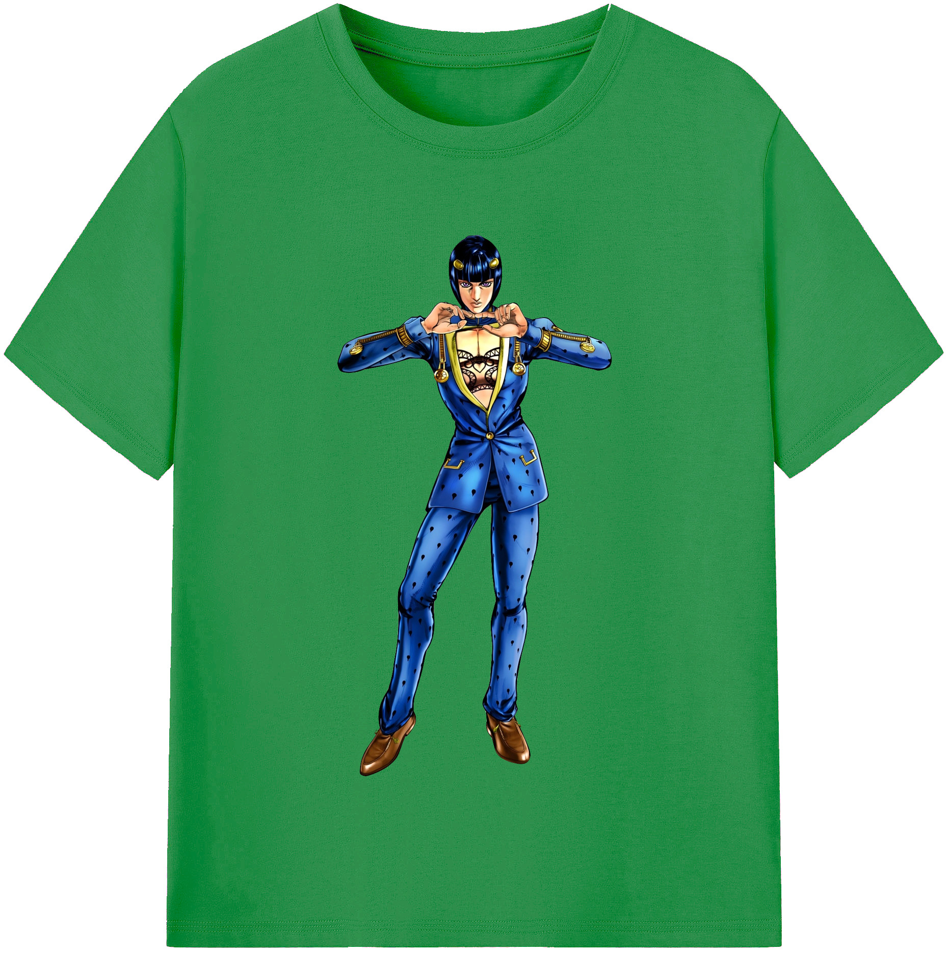 （画像用） ジョジョの奇妙な冒険 ブローノ?ブチャラティ JoJo's Bizarre Adventure Bruno Bucciarati レディースカジュアルプリントTシャツ（綿100％）