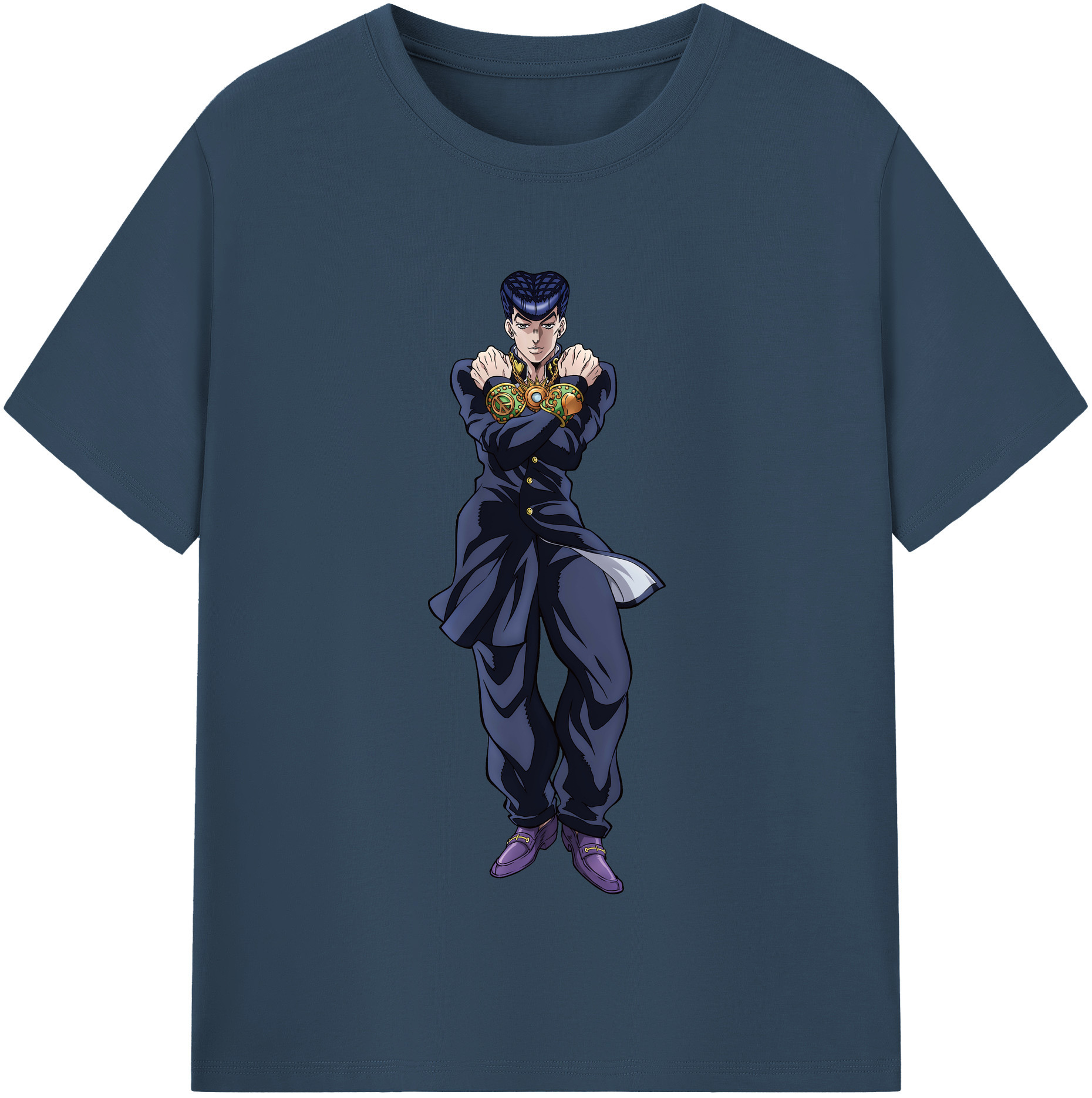 （画像用） ジョジョの奇妙な冒険 ひがしかた じょうすけ JoJo's Bizarre Adventure Higashikata Josuke レディースカジュアルプリントTシャツ（綿100％）