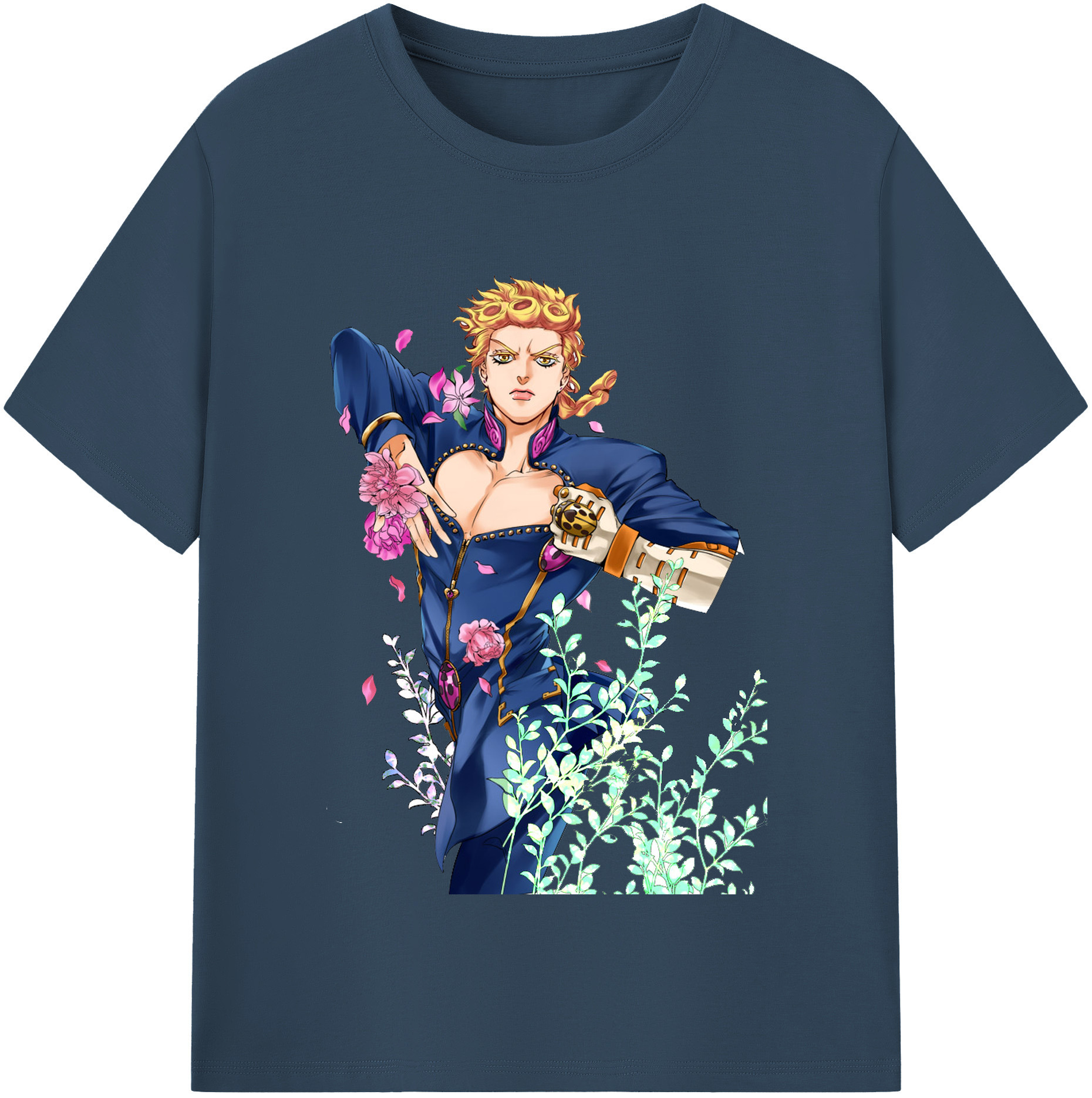 （画像用） ジョジョの奇妙な冒険 ジョルノ?ジョバァーナ JoJo's Bizarre Adventure Giorno Giovanna レディースカジュアルプリントTシャツ（綿100％）