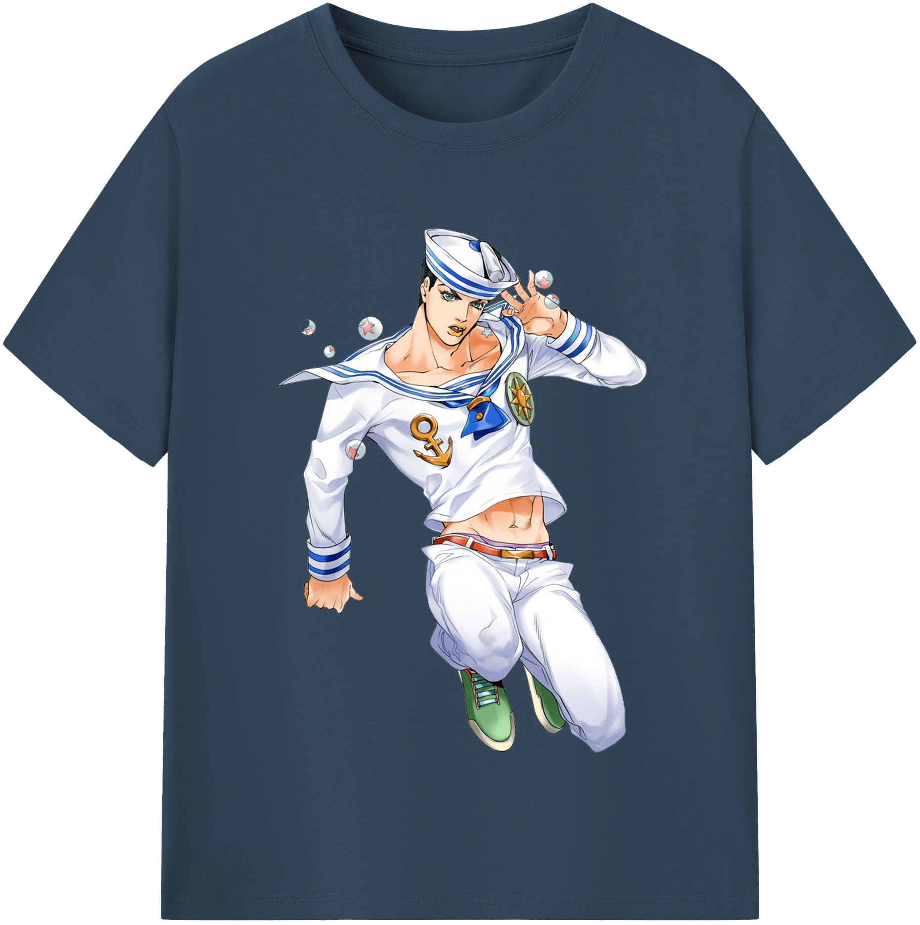 （画像用） ジョジョの奇妙な冒険 東方定助 JoJo's Bizarre Adventure Higashikata Josuke レディースカジュアルプリントTシャツ（綿100％）
