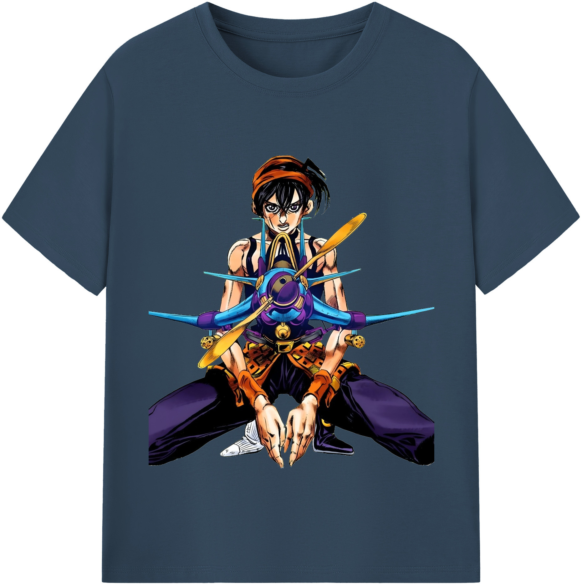 （画像用） ジョジョの奇妙な冒険 ナランチャ?ギルガ JoJo's Bizarre Adventure Narancia Ghirga レディースカジュアルプリントTシャツ（綿100％）
