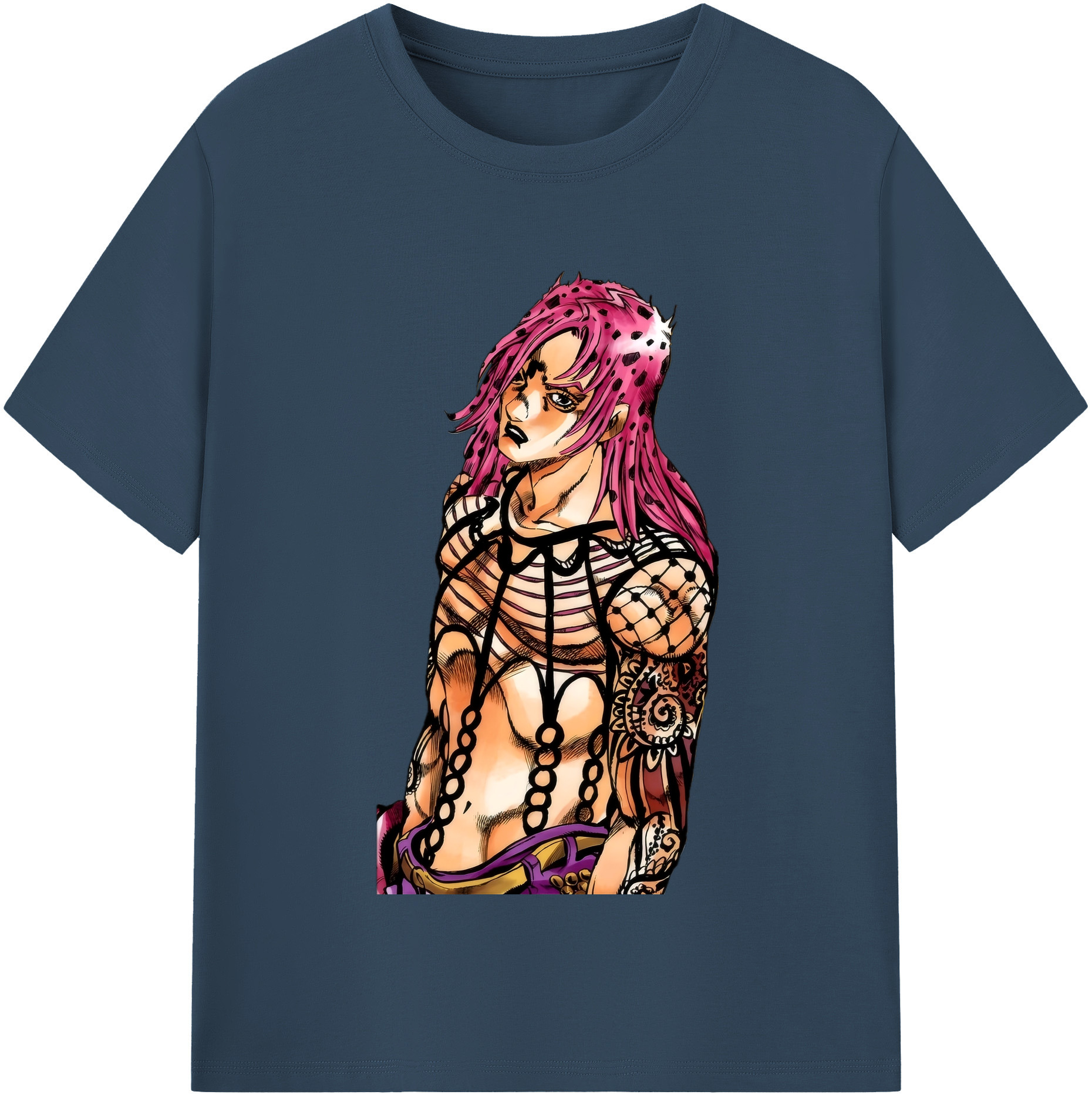 （画像用） ジョジョの奇妙な冒険 ビネガー?ドッピオ JoJo's Bizarre Adventure Vinegar Doppio レディースカジュアルプリントTシャツ（綿100％）
