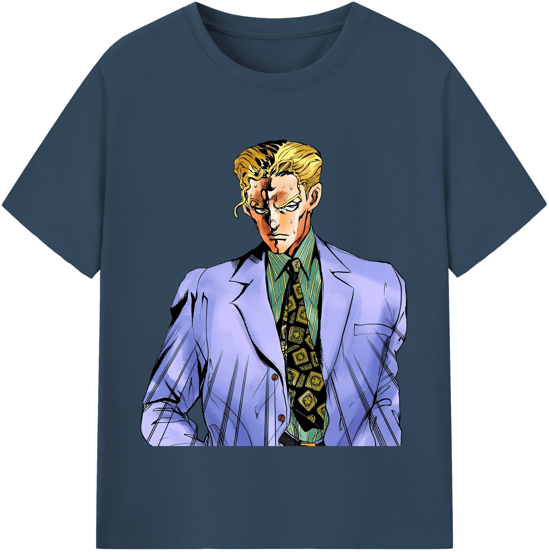 （画像用） ジョジョの奇妙な冒険 きら よしかげ JoJo's Bizarre Adventure Kira Yoshikage レディースカジュアルプリントTシャツ（綿100％）