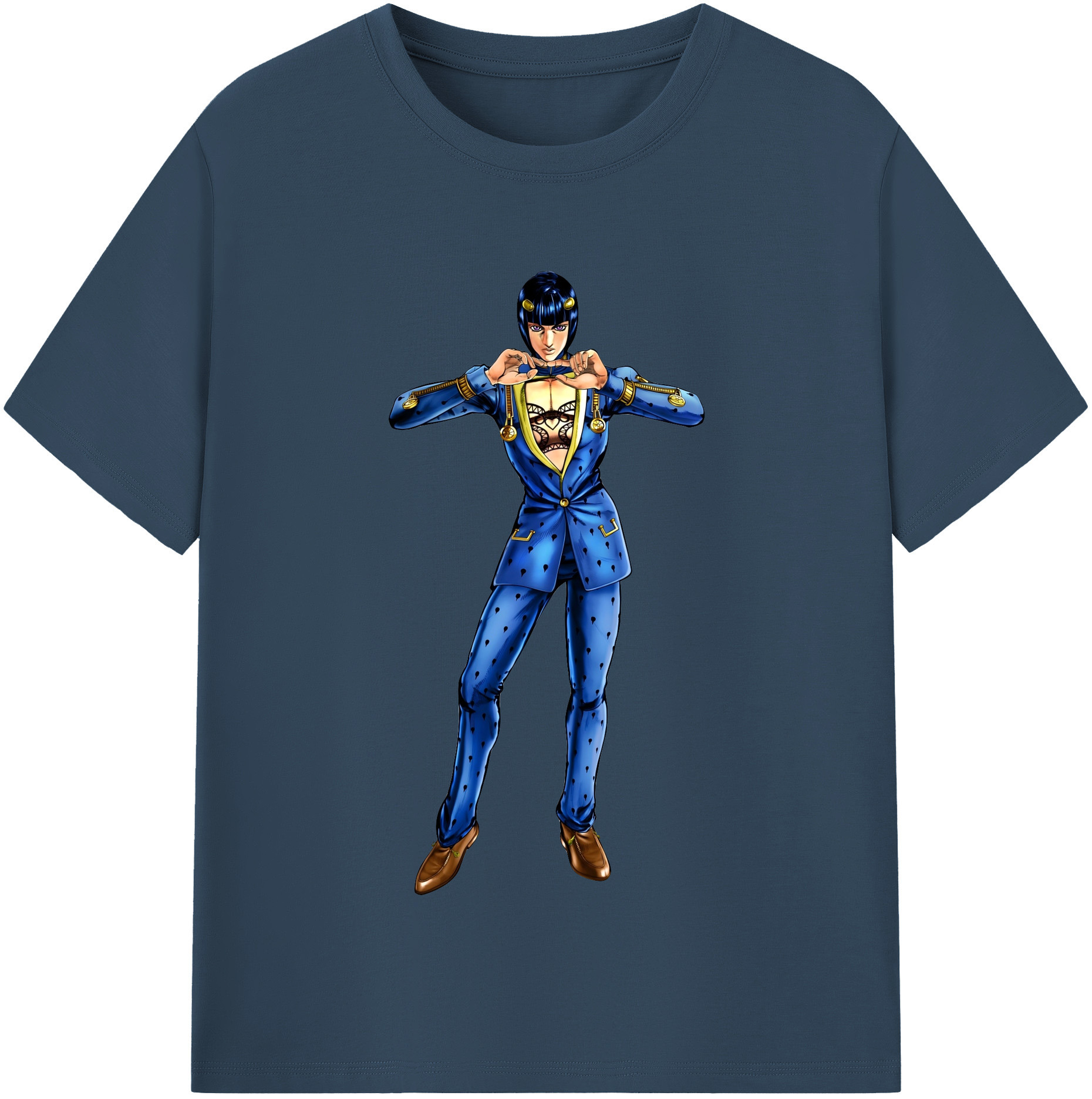 （画像用） ジョジョの奇妙な冒険 ブローノ?ブチャラティ JoJo's Bizarre Adventure Bruno Bucciarati レディースカジュアルプリントTシャツ（綿100％）