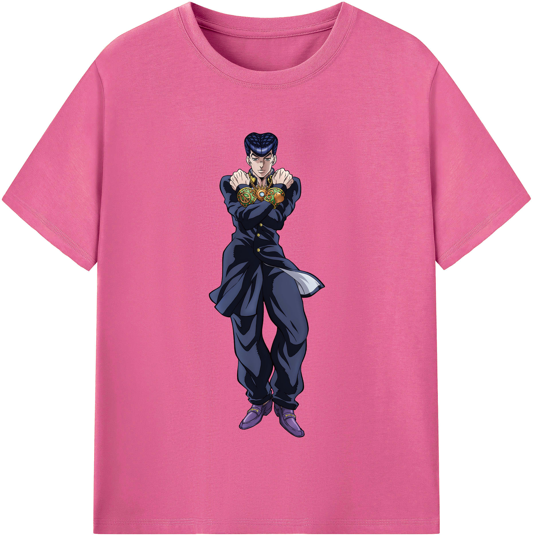 （画像用） ジョジョの奇妙な冒険 ひがしかた じょうすけ JoJo's Bizarre Adventure Higashikata Josuke レディースカジュアルプリントTシャツ（綿100％）