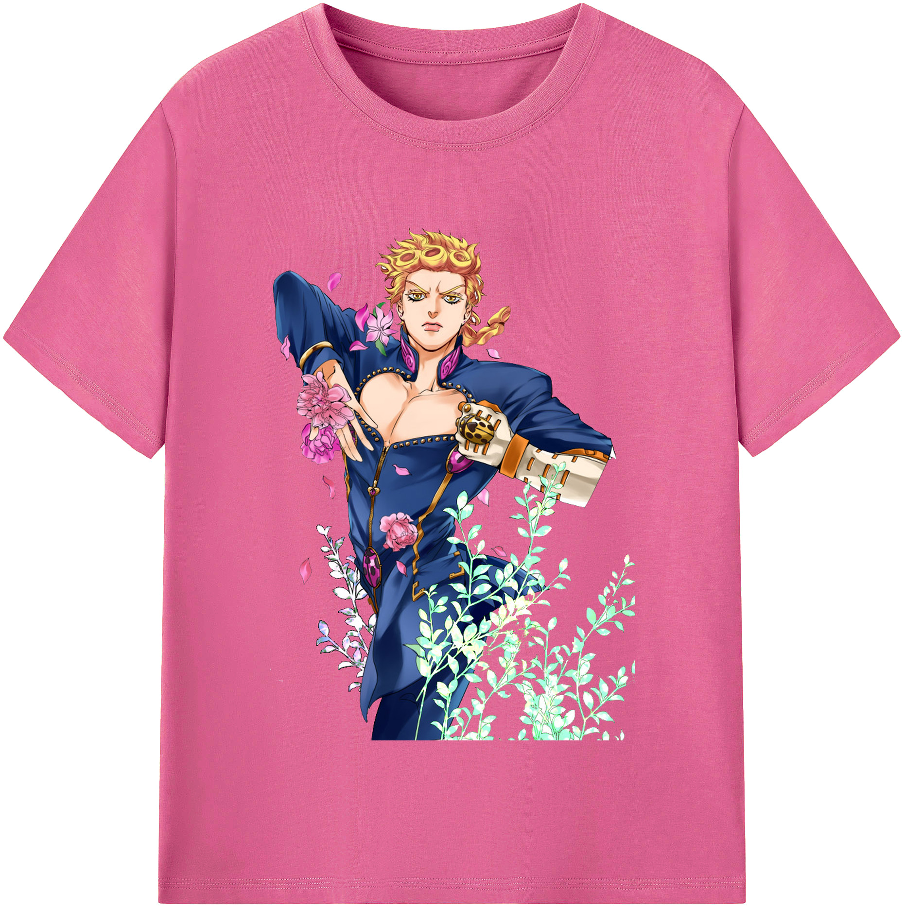 （画像用） ジョジョの奇妙な冒険 ジョルノ?ジョバァーナ JoJo's Bizarre Adventure Giorno Giovanna レディースカジュアルプリントTシャツ（綿100％）