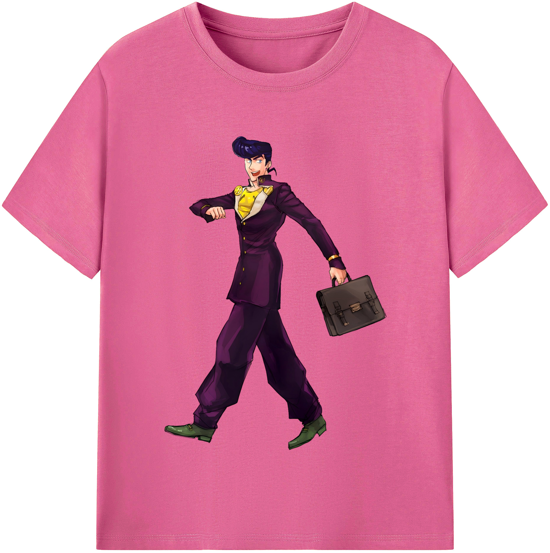 （画像用） ジョジョの奇妙な冒険 ひがしかた じょうすけ JoJo's Bizarre Adventure Higashikata Josuke レディースカジュアルプリントTシャツ（綿100％）