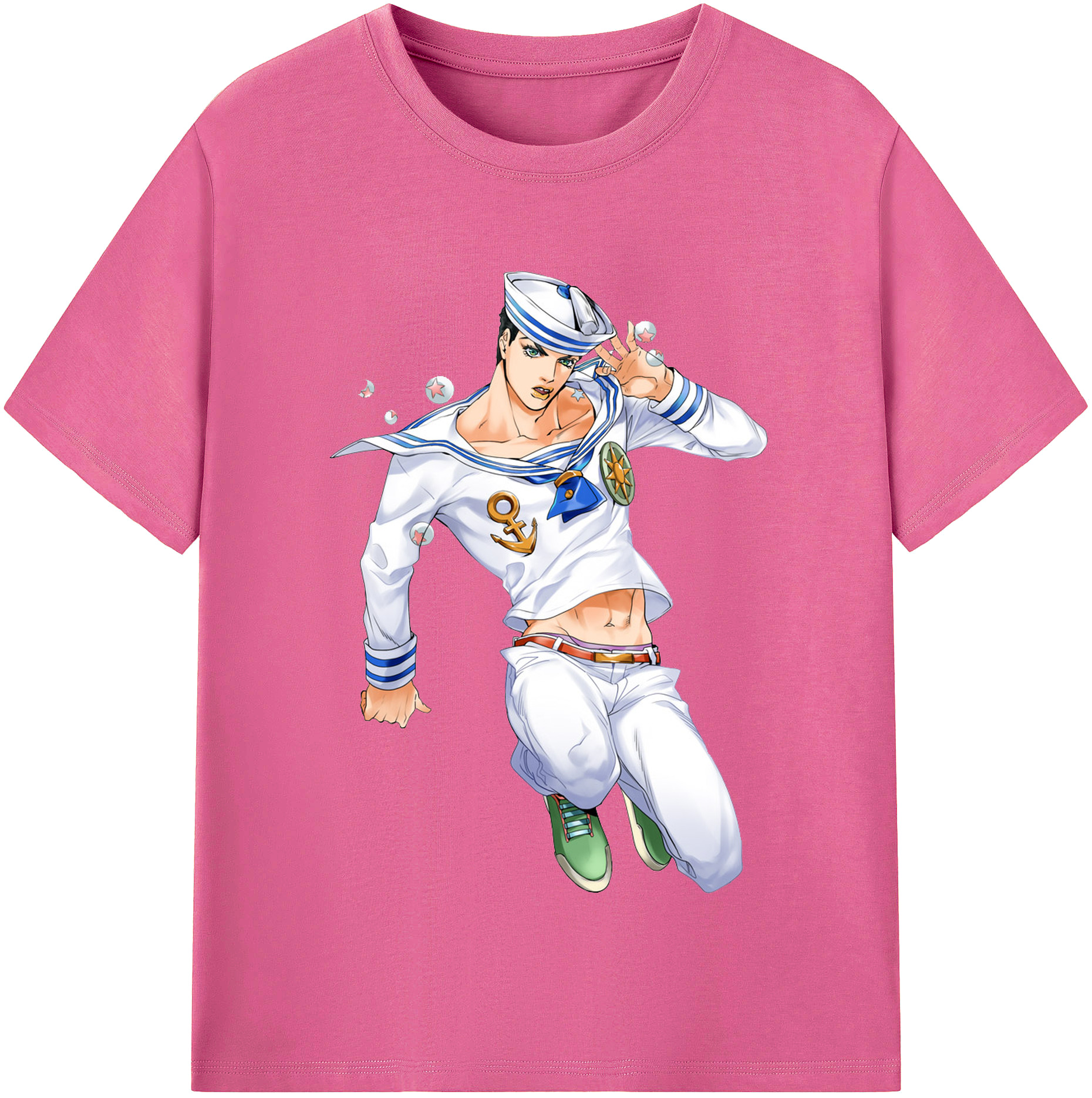 （画像用） ジョジョの奇妙な冒険 東方定助 JoJo's Bizarre Adventure Higashikata Josuke レディースカジュアルプリントTシャツ（綿100％）