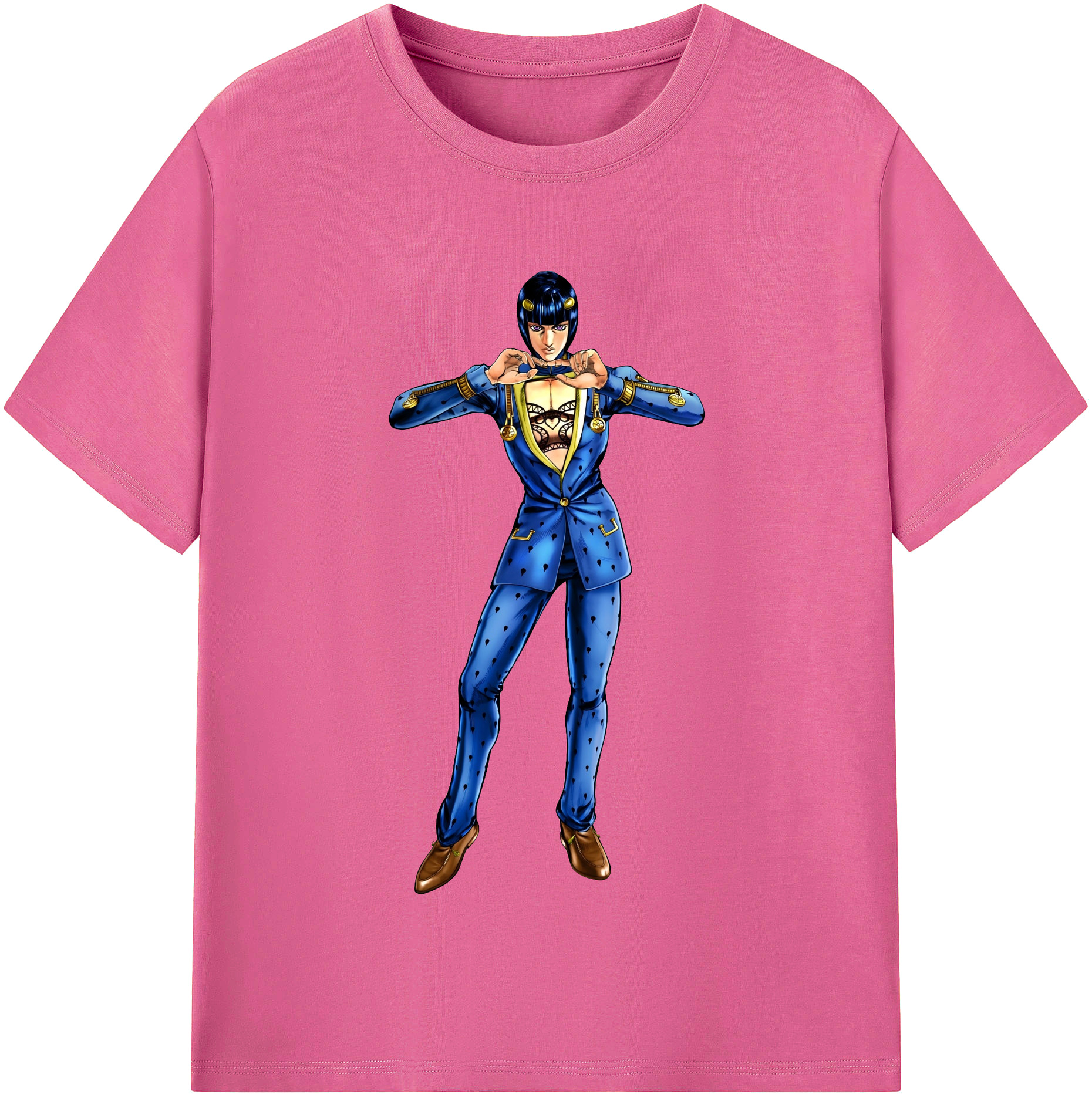 （画像用） ジョジョの奇妙な冒険 ブローノ?ブチャラティ JoJo's Bizarre Adventure Bruno Bucciarati レディースカジュアルプリントTシャツ（綿100％）
