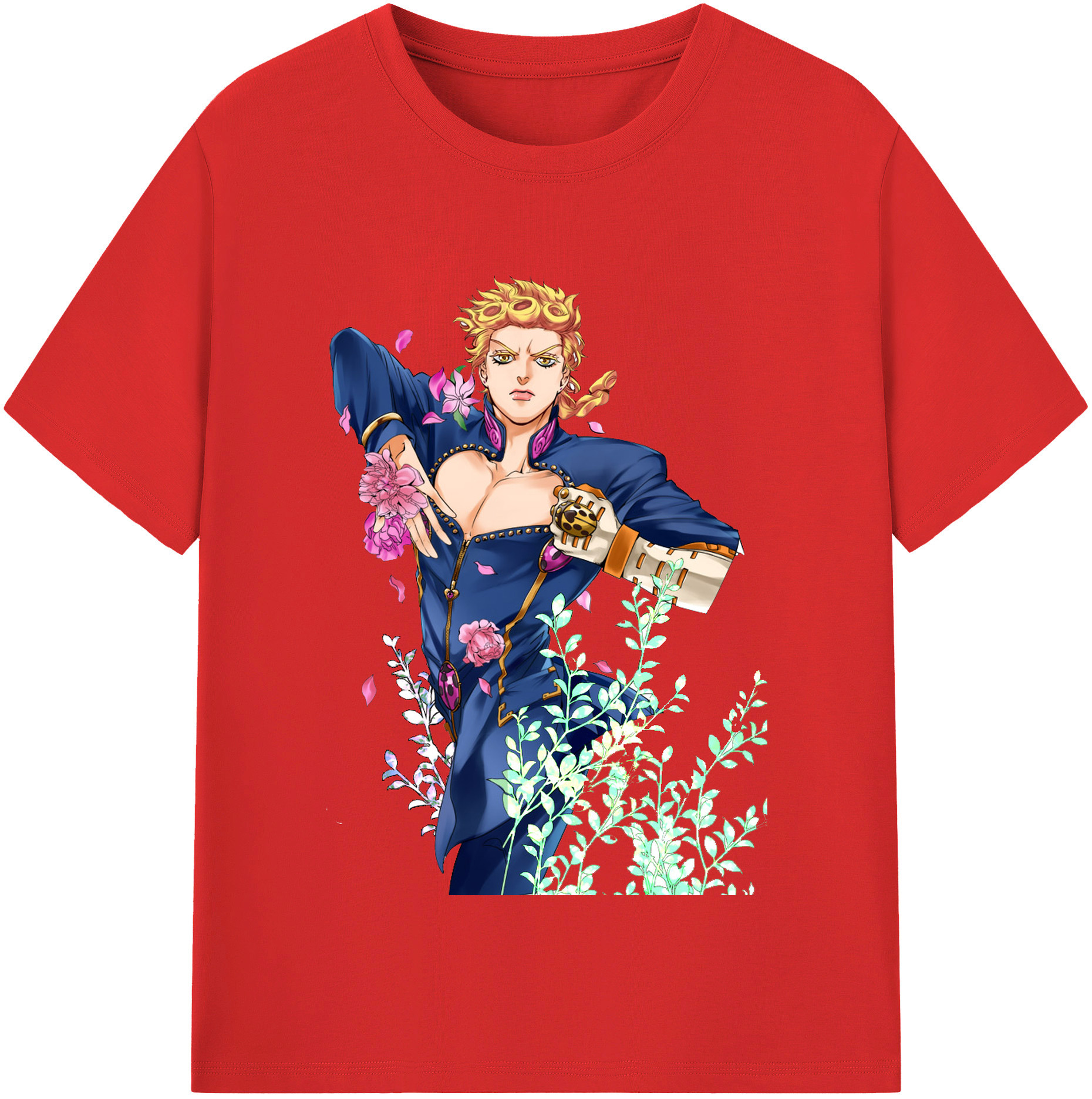 （画像用） ジョジョの奇妙な冒険 ジョルノ?ジョバァーナ JoJo's Bizarre Adventure Giorno Giovanna レディースカジュアルプリントTシャツ（綿100％）