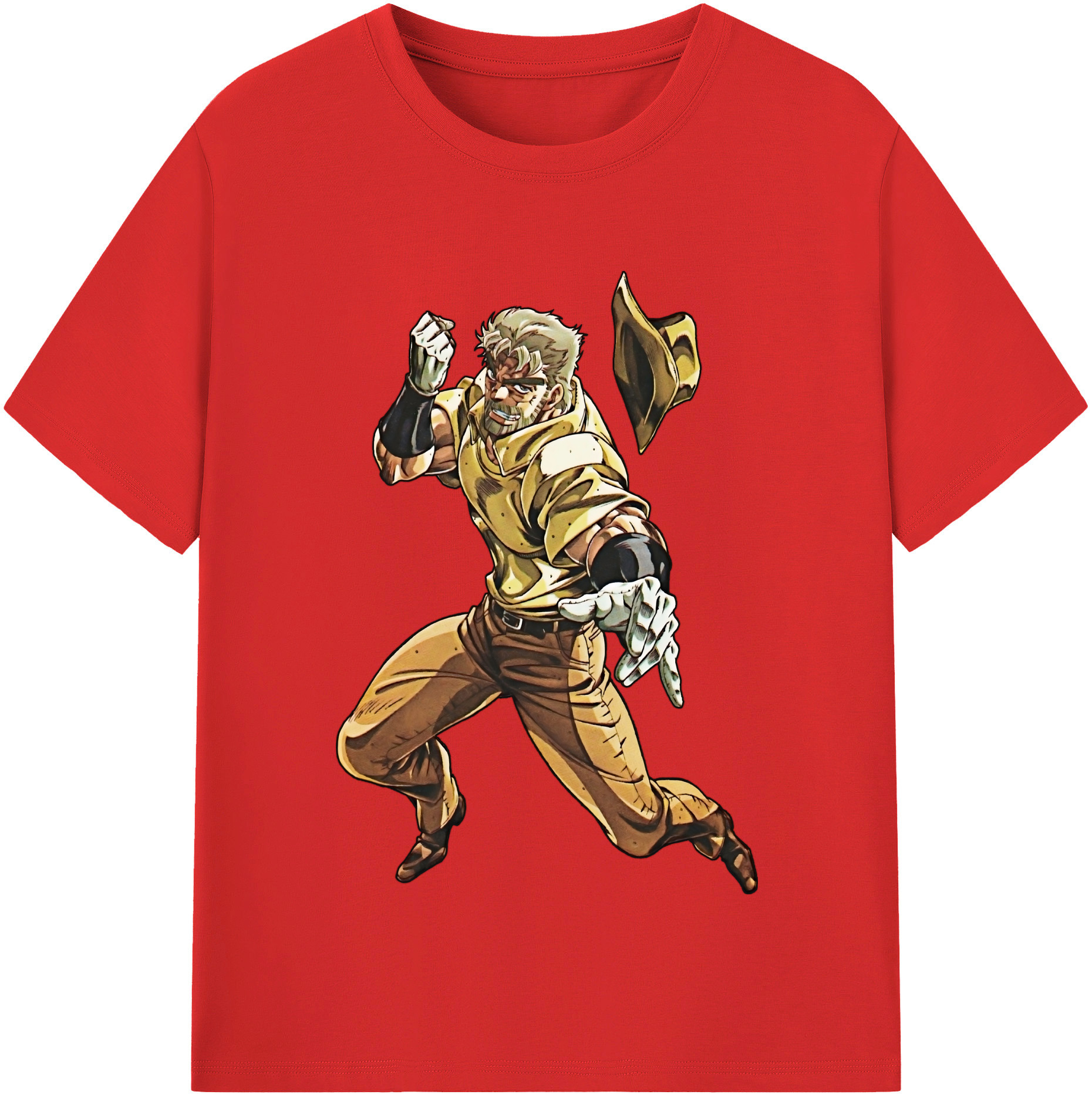 （画像用） ジョジョの奇妙な冒険 ジョセフ?ジョースター JoJo's Bizarre Adventure Joseph Joestar レディースカジュアルプリントTシャツ（綿100％）