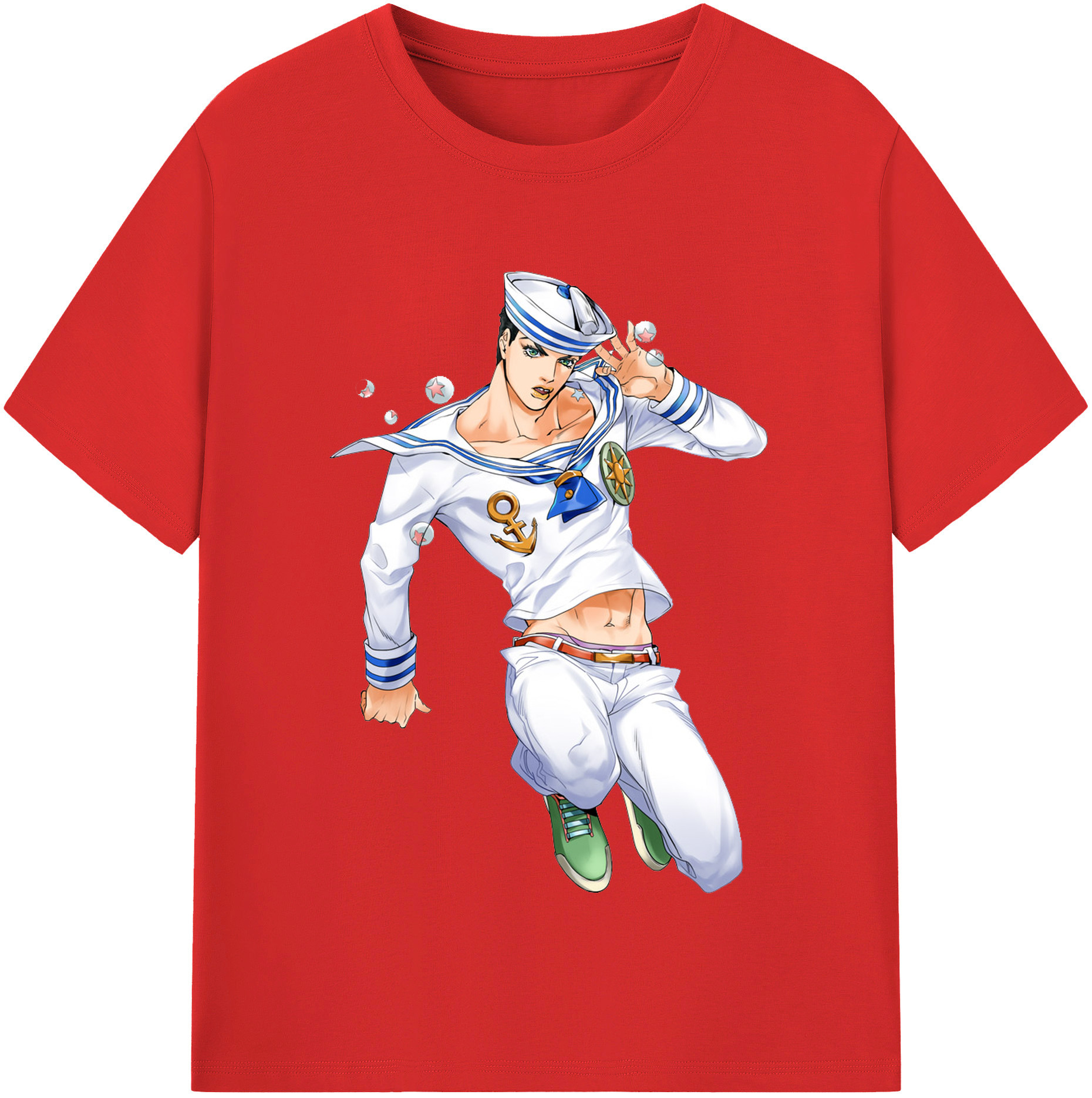 （画像用） ジョジョの奇妙な冒険 東方定助 JoJo's Bizarre Adventure Higashikata Josuke レディースカジュアルプリントTシャツ（綿100％）