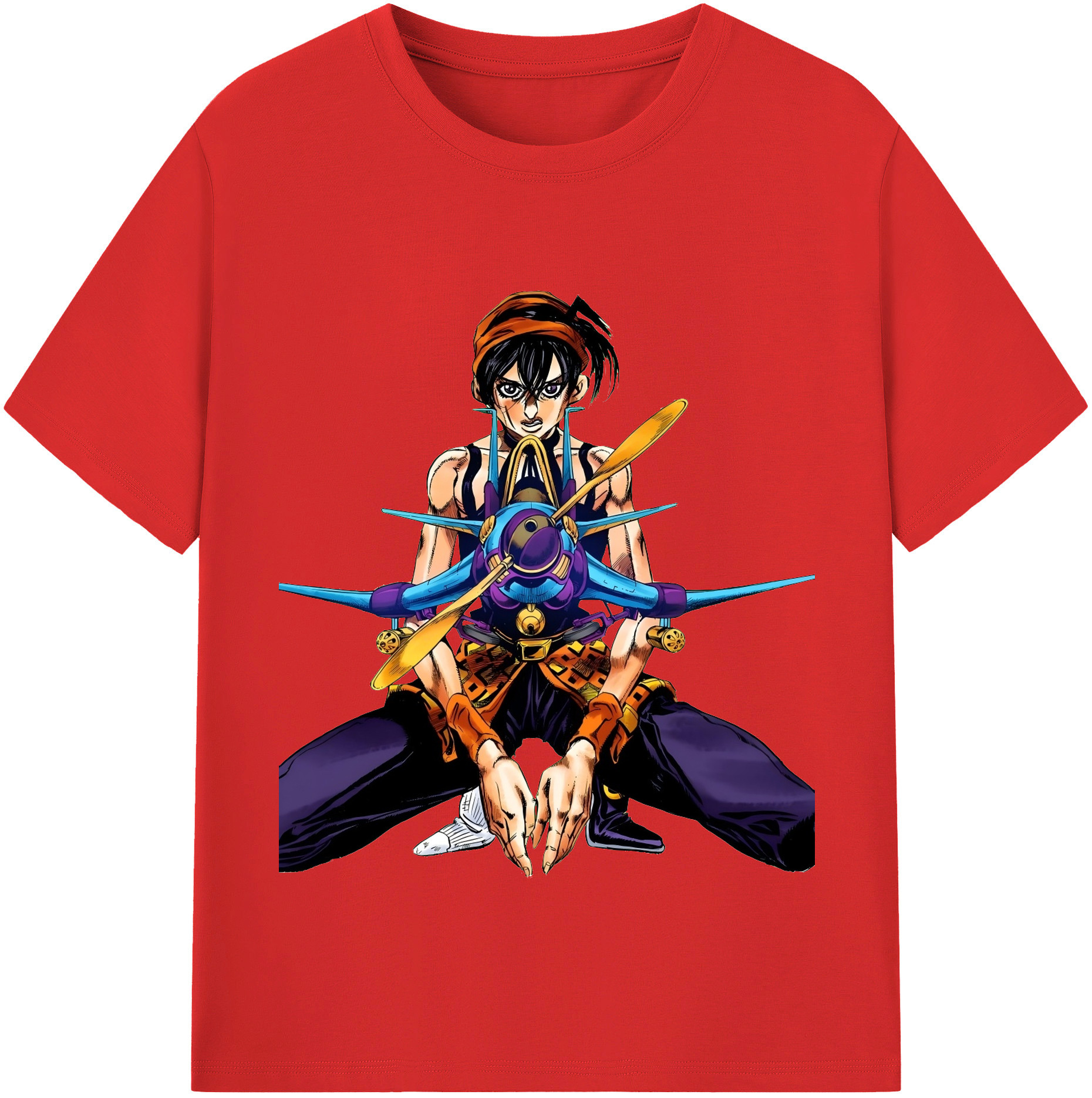 （画像用） ジョジョの奇妙な冒険 ナランチャ?ギルガ JoJo's Bizarre Adventure Narancia Ghirga レディースカジュアルプリントTシャツ（綿100％）