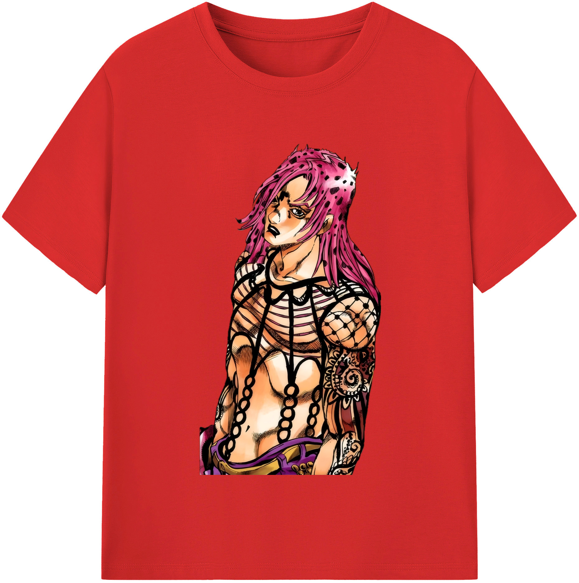 （画像用） ジョジョの奇妙な冒険 ビネガー?ドッピオ JoJo's Bizarre Adventure Vinegar Doppio レディースカジュアルプリントTシャツ（綿100％）
