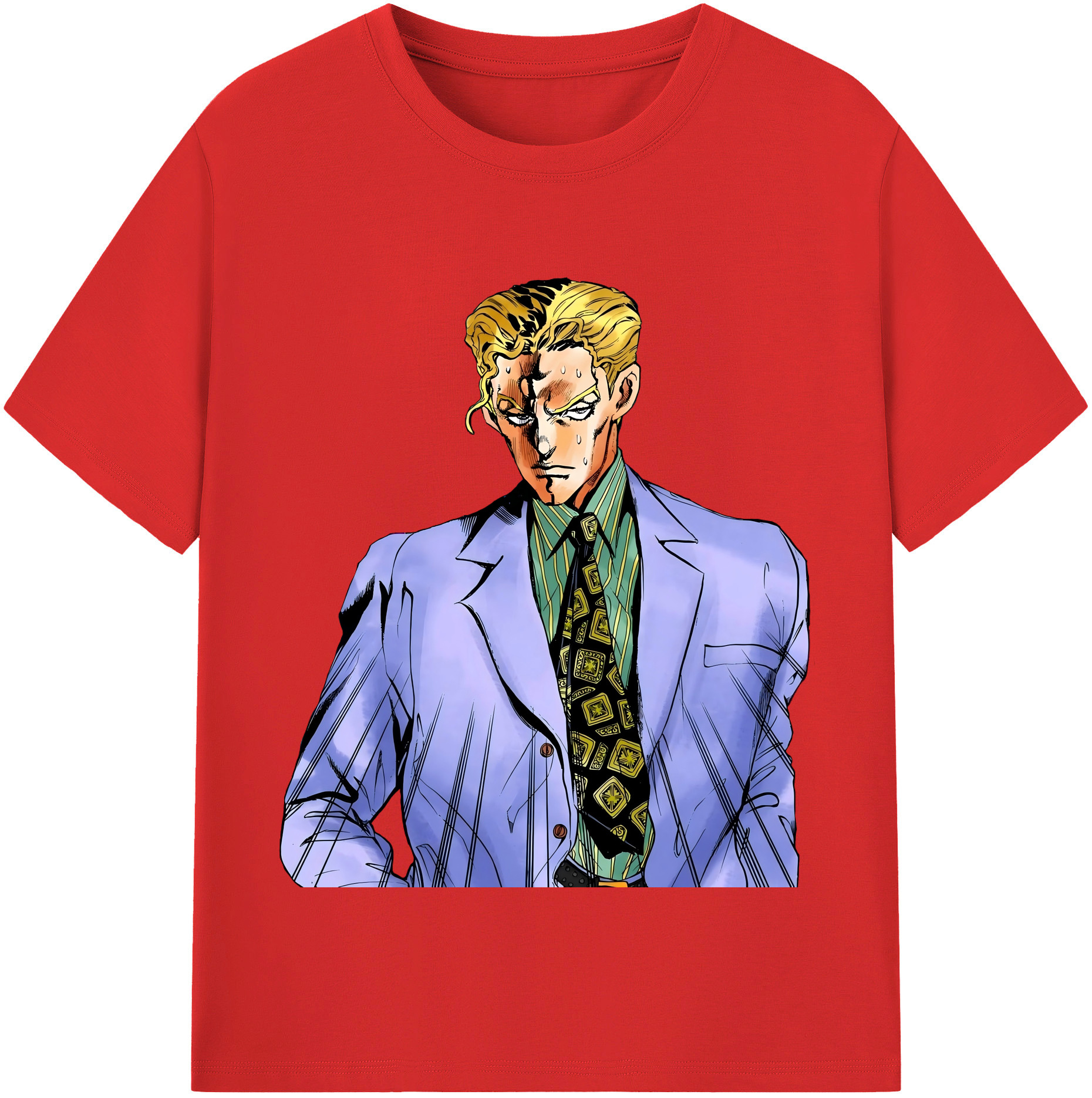 （画像用） ジョジョの奇妙な冒険 きら よしかげ JoJo's Bizarre Adventure Kira Yoshikage レディースカジュアルプリントTシャツ（綿100％）