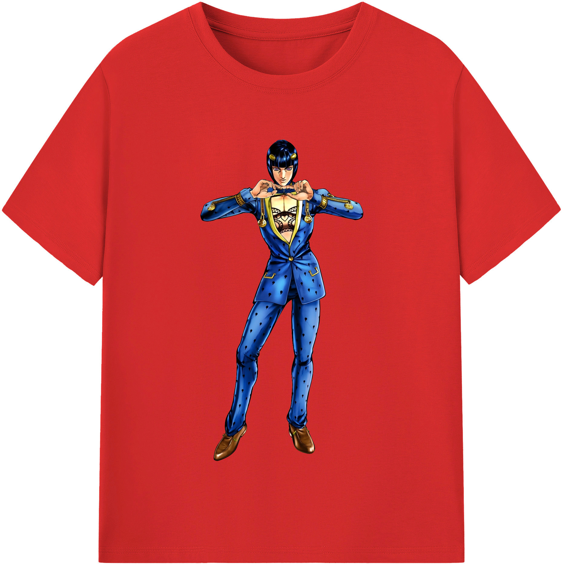 （画像用） ジョジョの奇妙な冒険 ブローノ?ブチャラティ JoJo's Bizarre Adventure Bruno Bucciarati レディースカジュアルプリントTシャツ（綿100％）