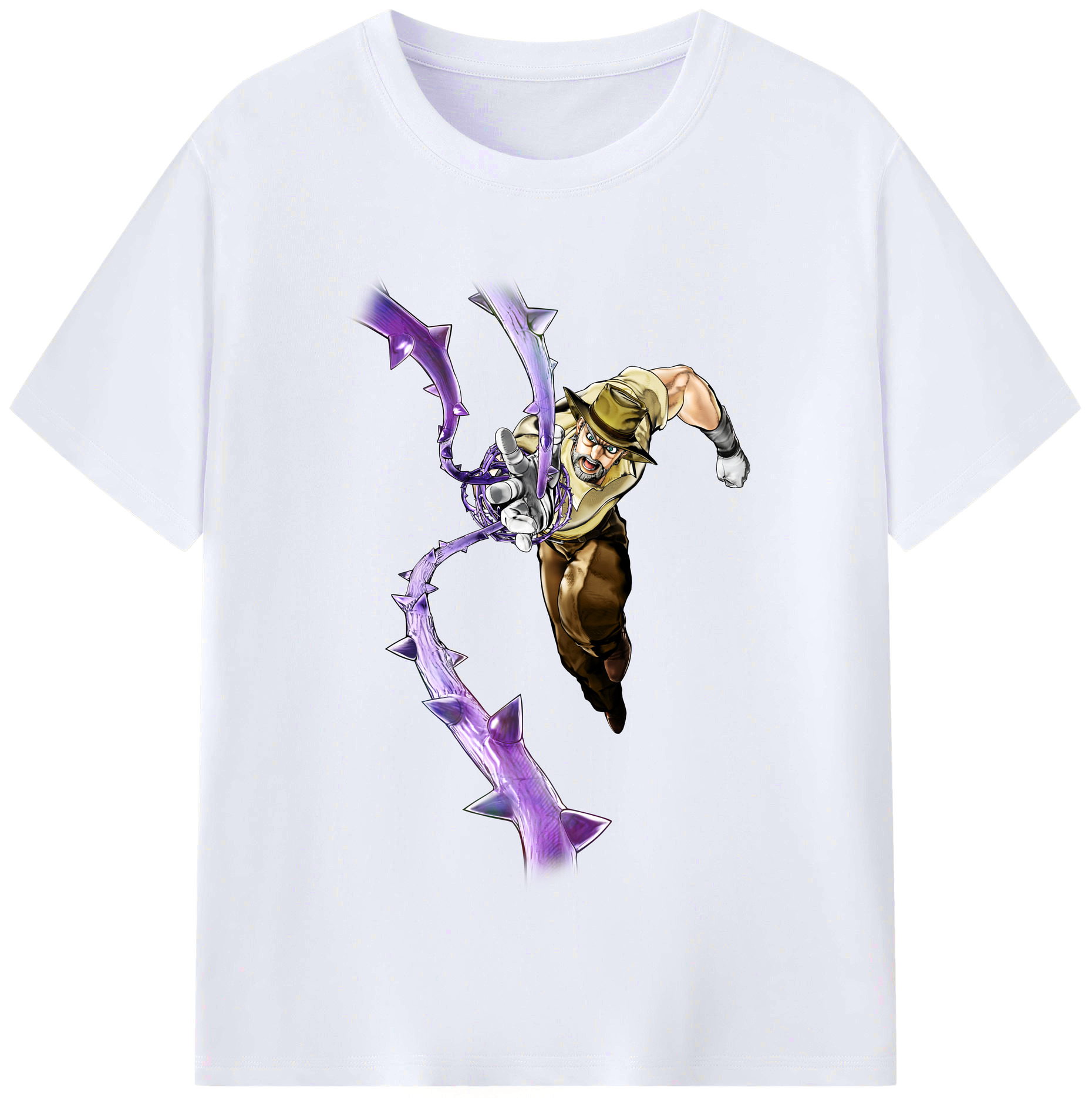 （画像用） ジョジョの奇妙な冒険 ジョセフ?ジョースター JoJo's Bizarre Adventure Joseph Joestar レディースカジュアルプリントTシャツ（綿100％）