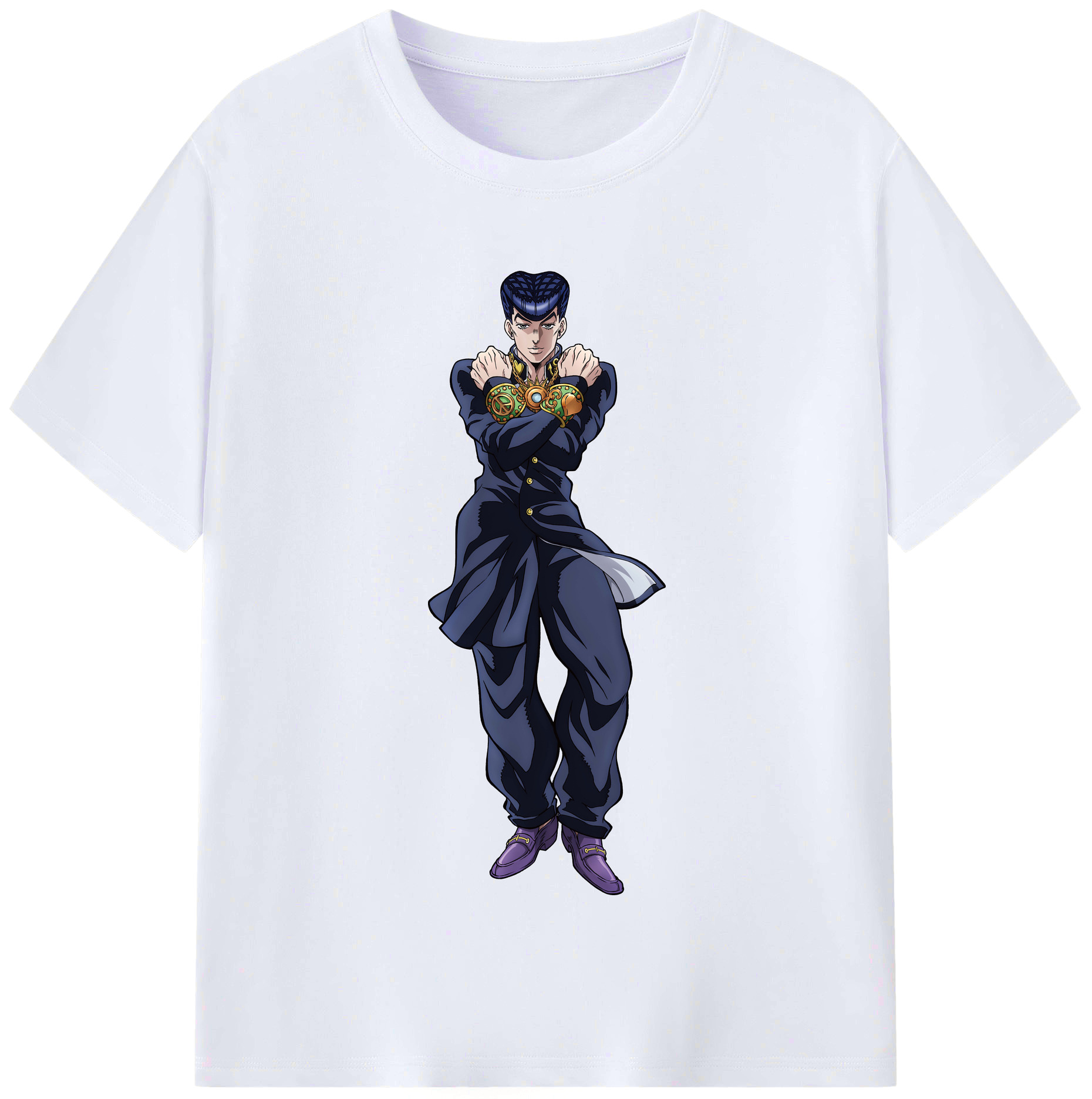 （画像用） ジョジョの奇妙な冒険 ひがしかた じょうすけ JoJo's Bizarre Adventure Higashikata Josuke レディースカジュアルプリントTシャツ（綿100％）