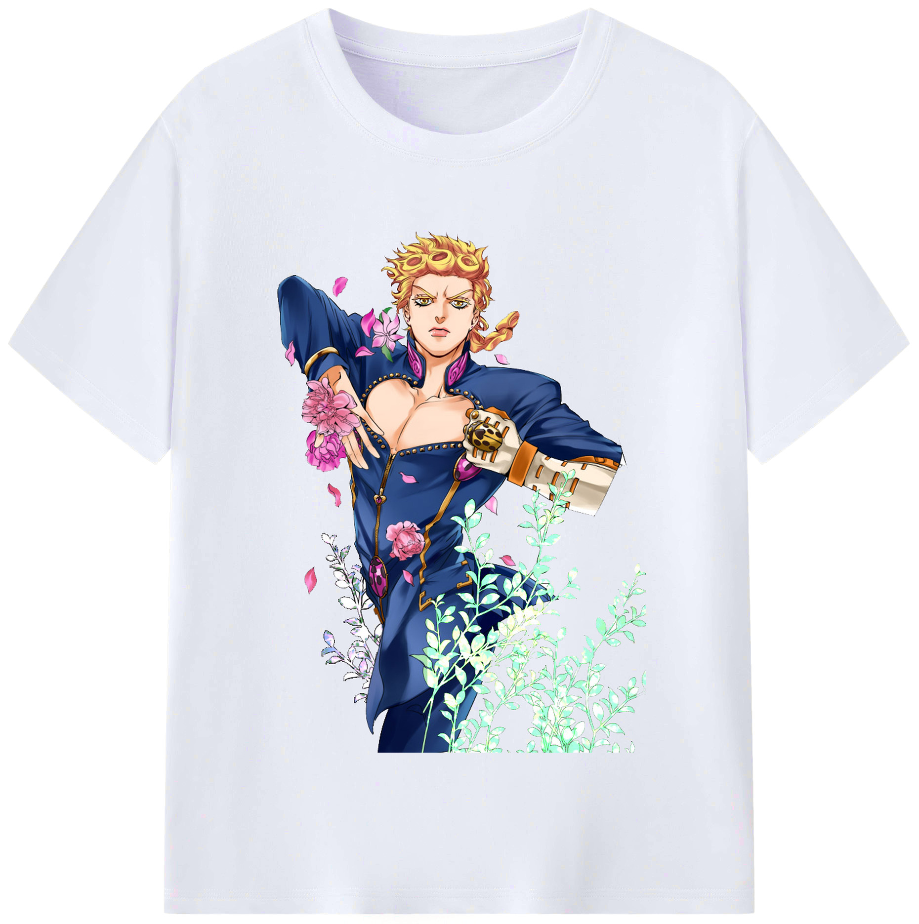 （画像用） ジョジョの奇妙な冒険 ジョルノ?ジョバァーナ JoJo's Bizarre Adventure Giorno Giovanna レディースカジュアルプリントTシャツ（綿100％）