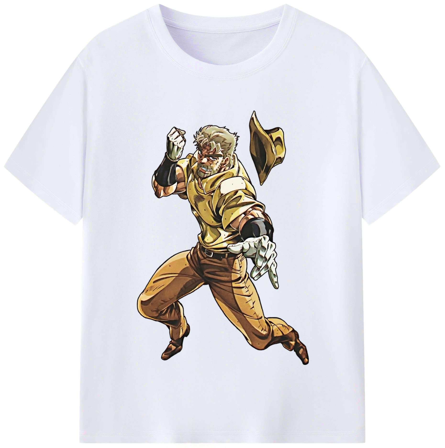 （画像用） ジョジョの奇妙な冒険 ジョセフ?ジョースター JoJo's Bizarre Adventure Joseph Joestar レディースカジュアルプリントTシャツ（綿100％）