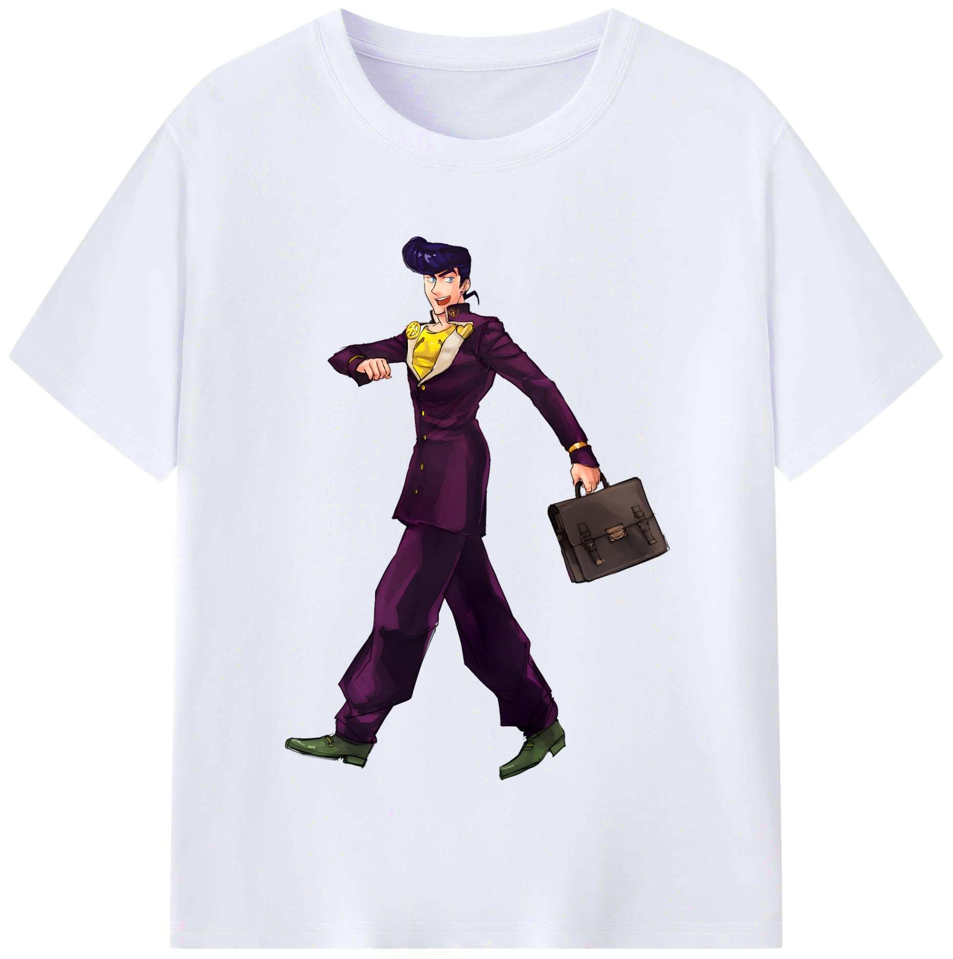 （画像用） ジョジョの奇妙な冒険 ひがしかた じょうすけ JoJo's Bizarre Adventure Higashikata Josuke レディースカジュアルプリントTシャツ（綿100％）