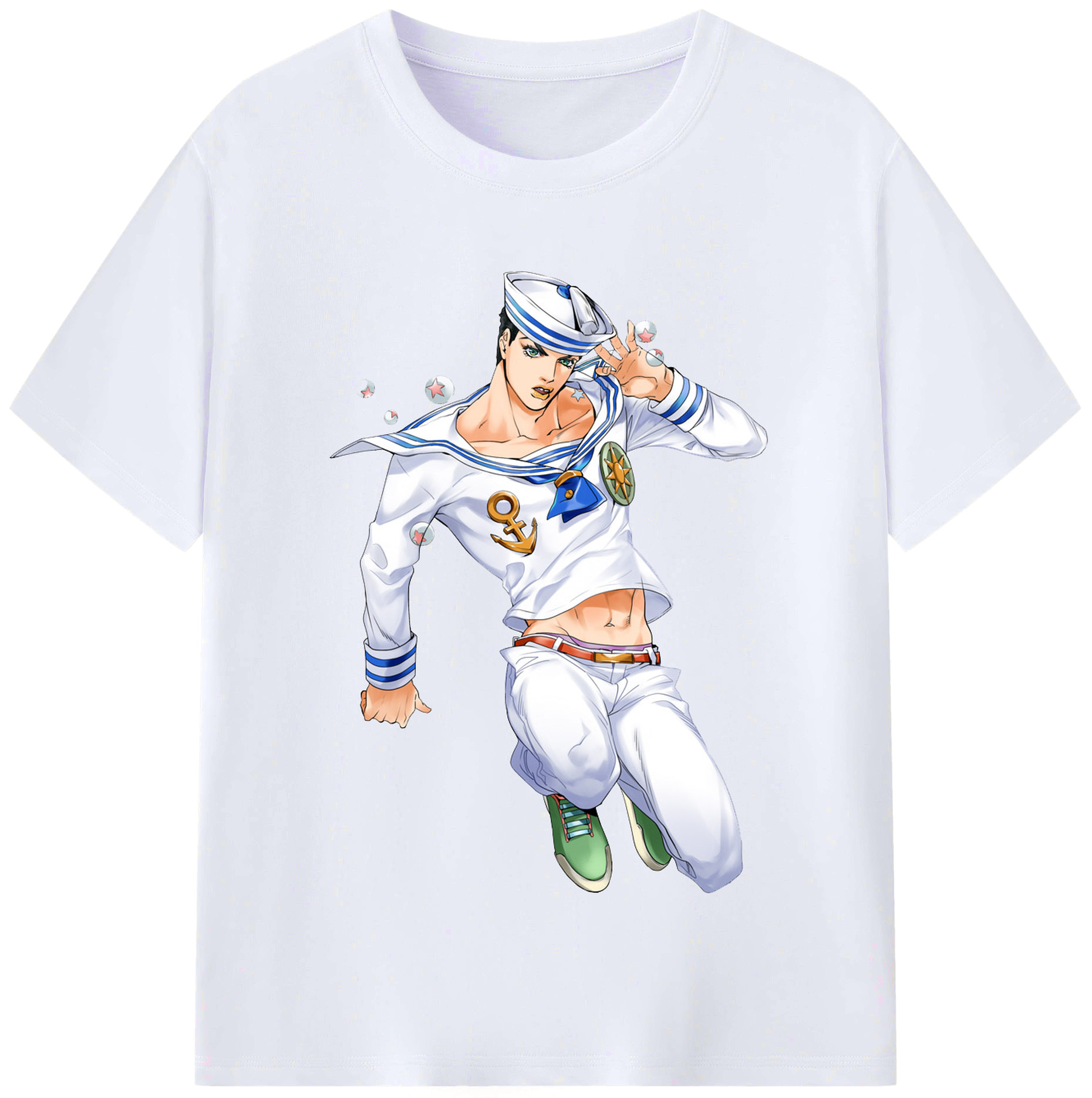 （画像用） ジョジョの奇妙な冒険 東方定助 JoJo's Bizarre Adventure Higashikata Josuke レディースカジュアルプリントTシャツ（綿100％）